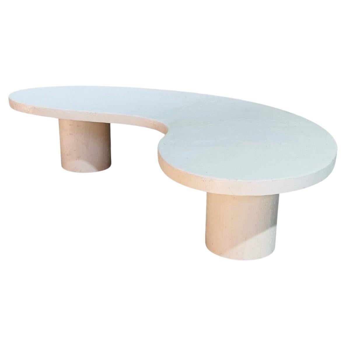 Post Modern Biomorphic Parra Plaster Molded Concrete Coffee Table, 1980 For Sale