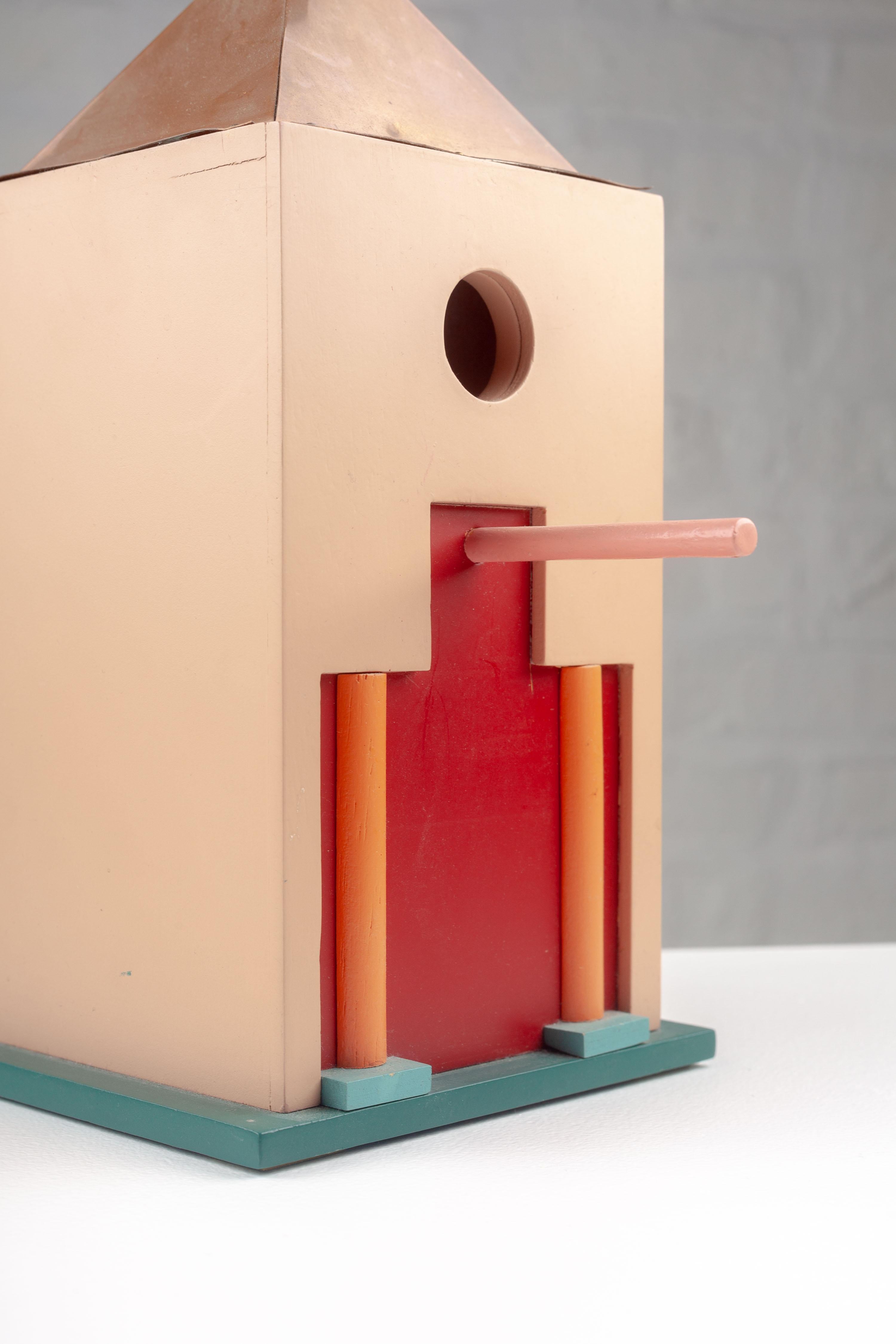 Painted Post-modern Birdhouse in the style of Aldo Rossi, Milano Series For Sale