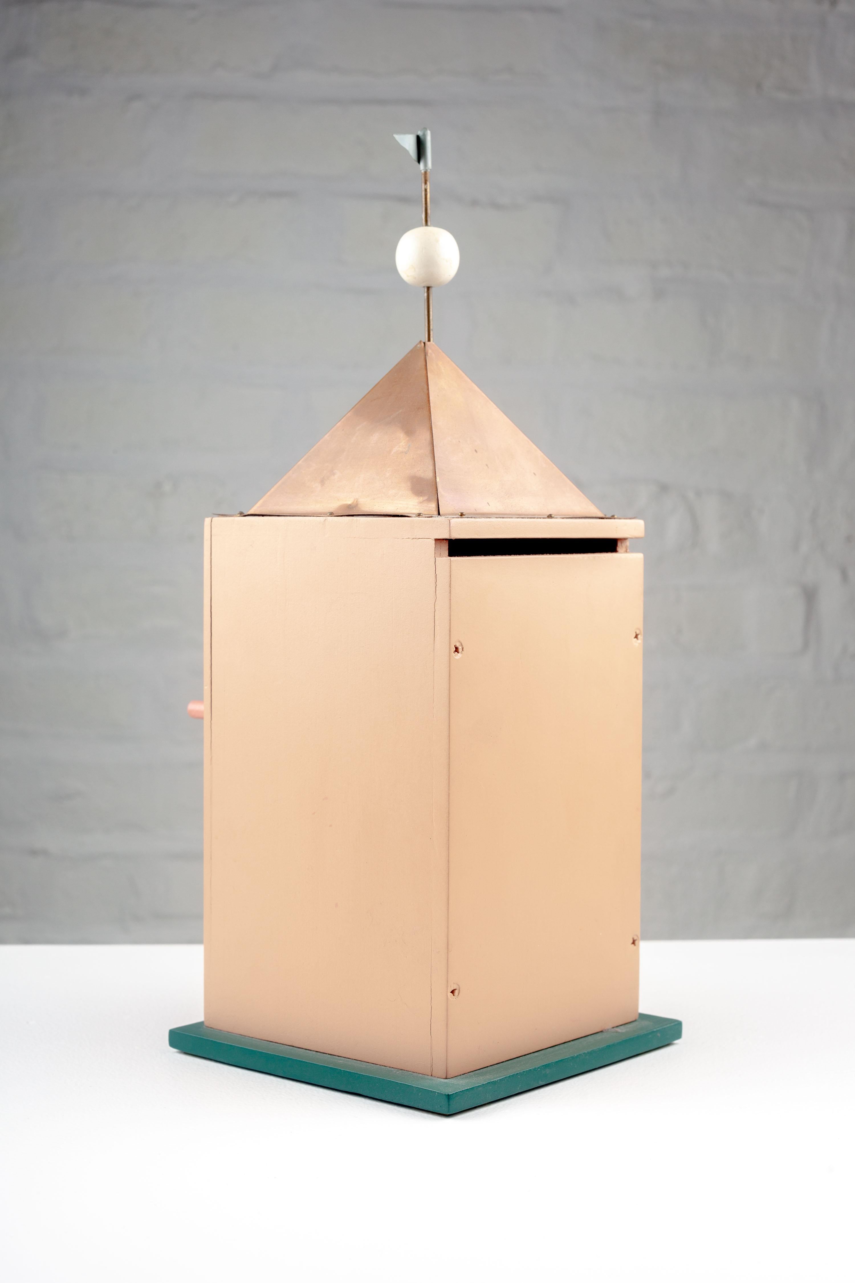 Copper Post-modern Birdhouse in the style of Aldo Rossi, Milano Series For Sale