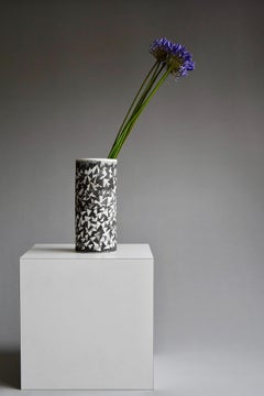 Post Modern Black and White Ceramic Vase by Mik Bečka