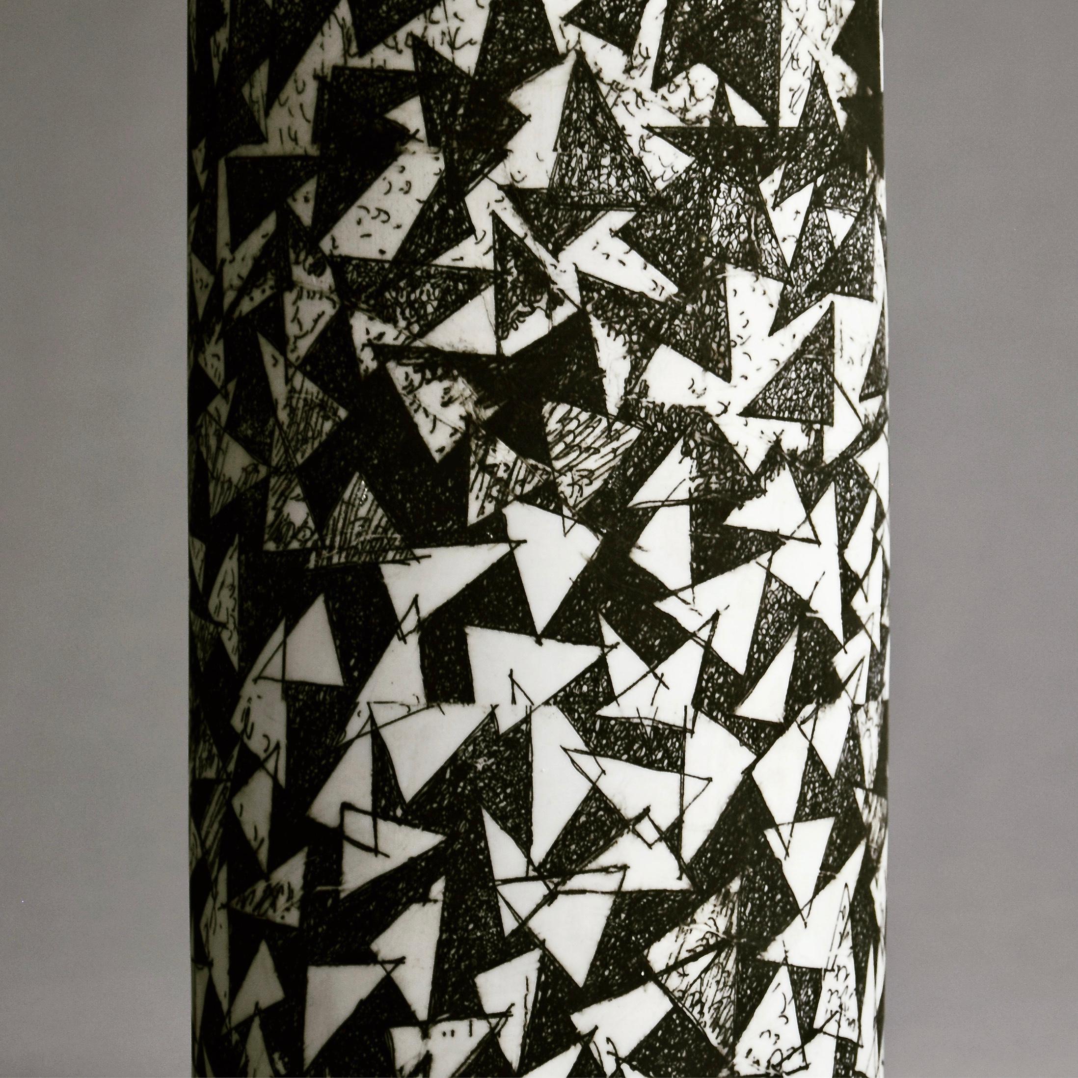 Post-Modern Post Modern Black and White Ceramic Vase by Mik Bečka For Sale