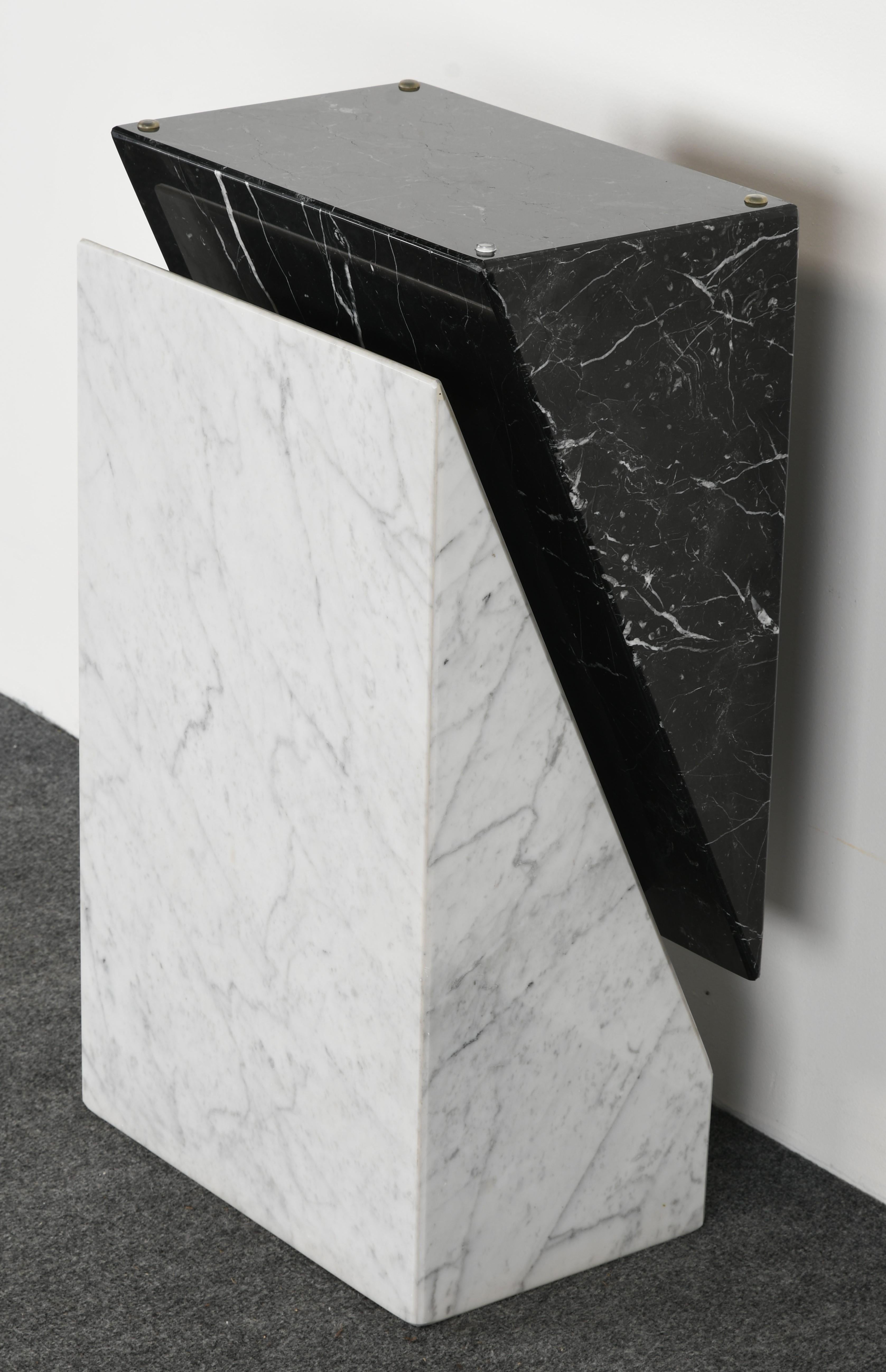 Postmodern Black and White Marble Console Table, 1980s 3