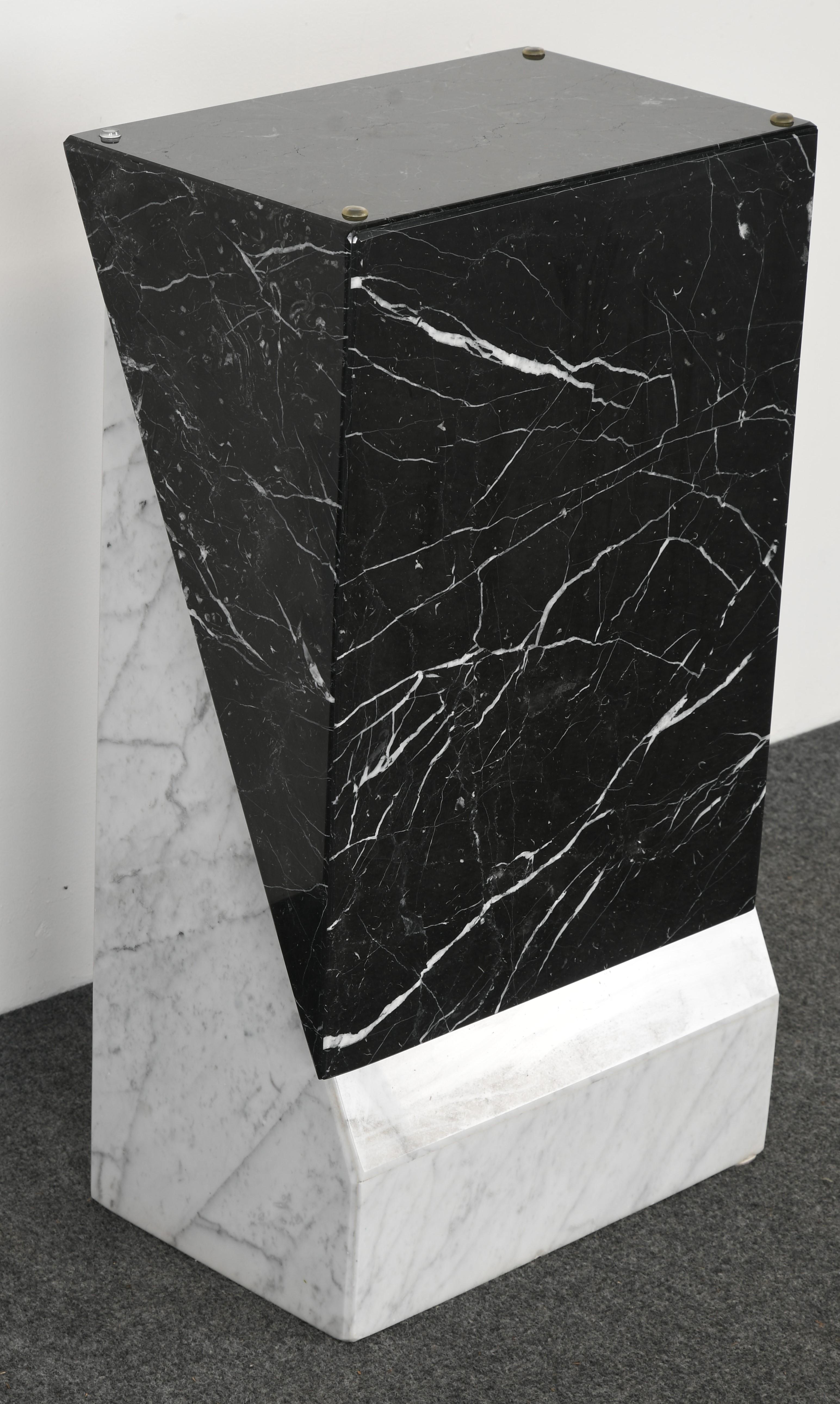 Postmodern Black and White Marble Console Table, 1980s 1