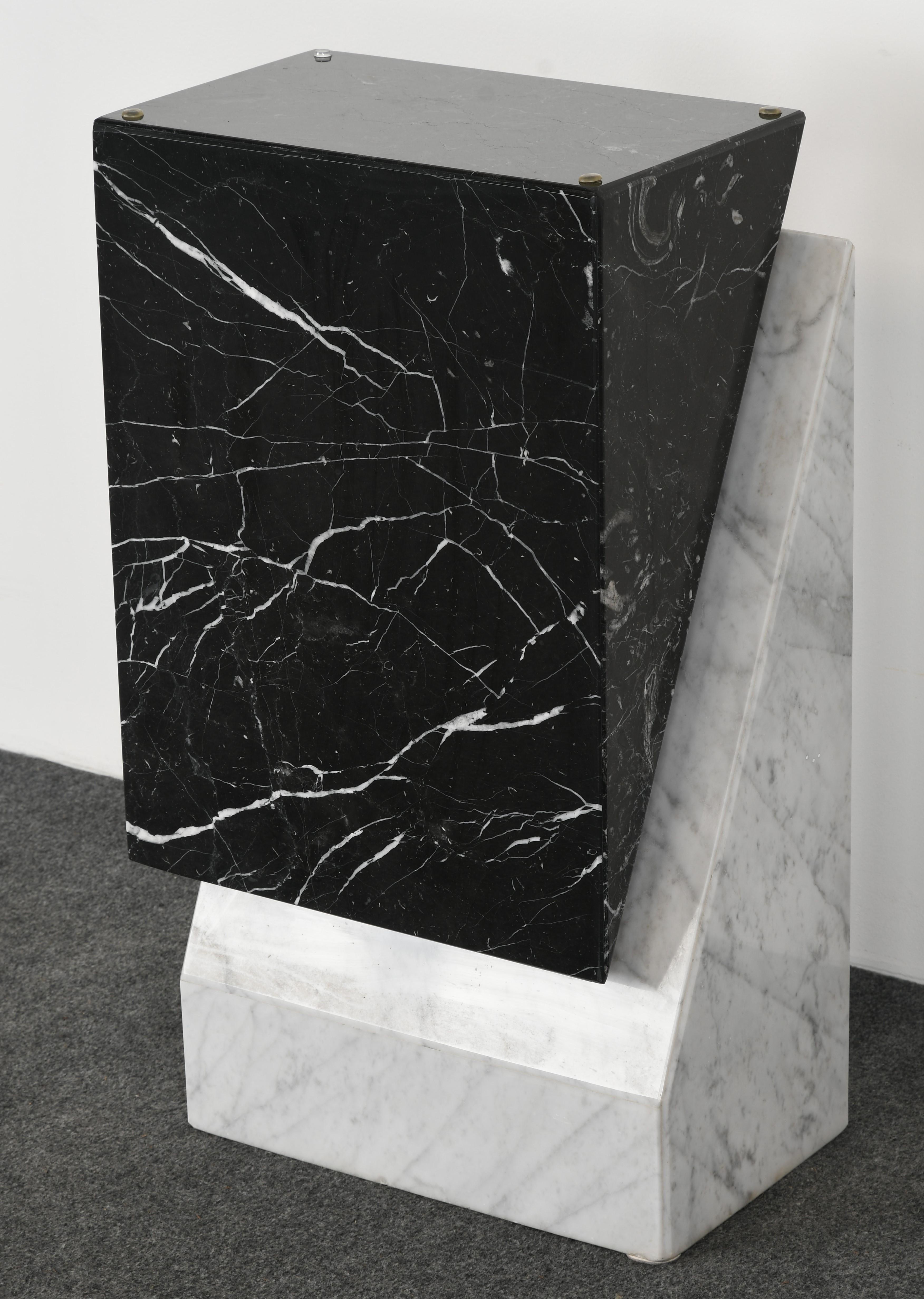Postmodern Black and White Marble Console Table, 1980s 2