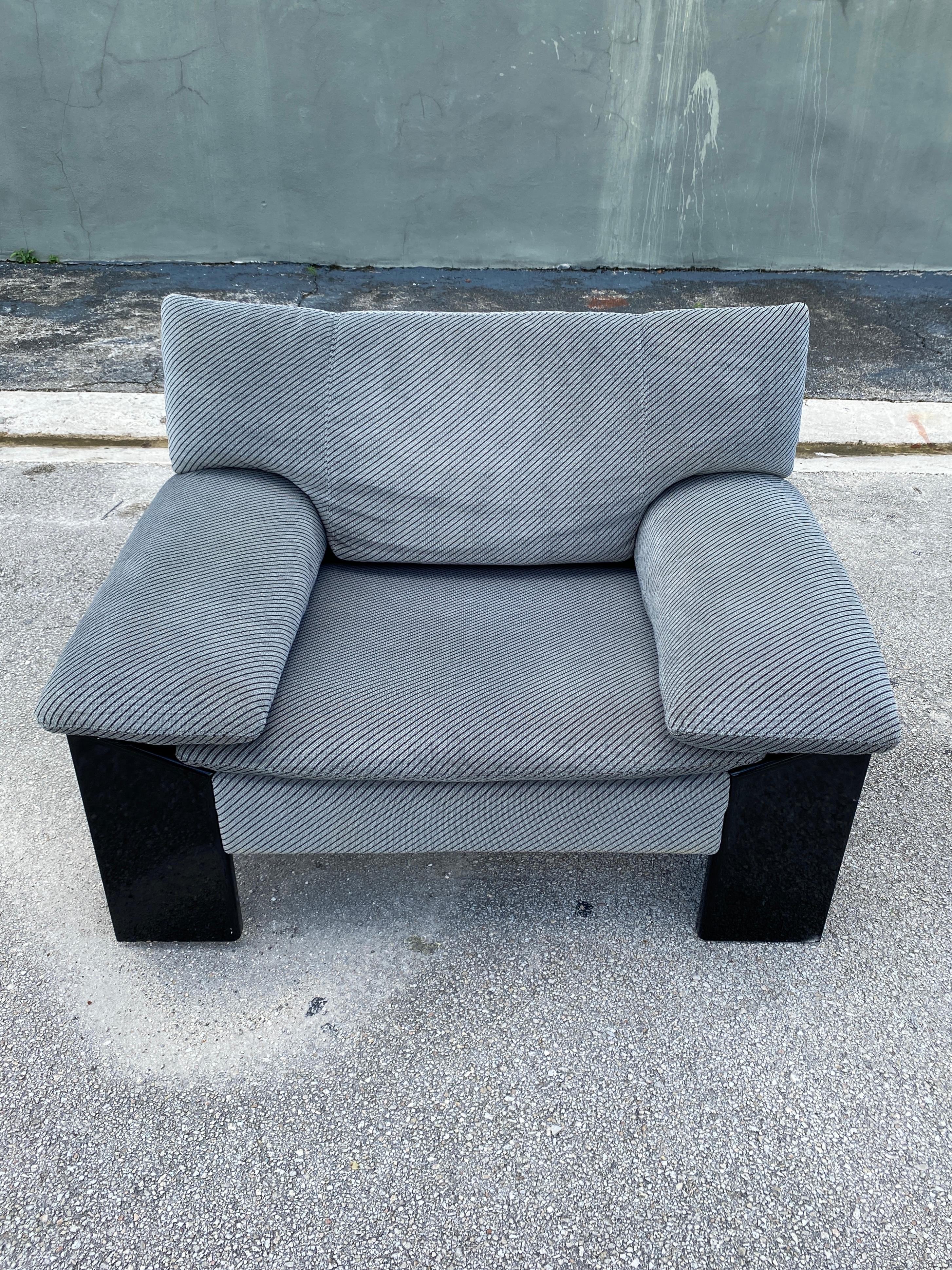 Post Modern Black Armchair in the Style of Sapporo In Fair Condition In Asheville, NC