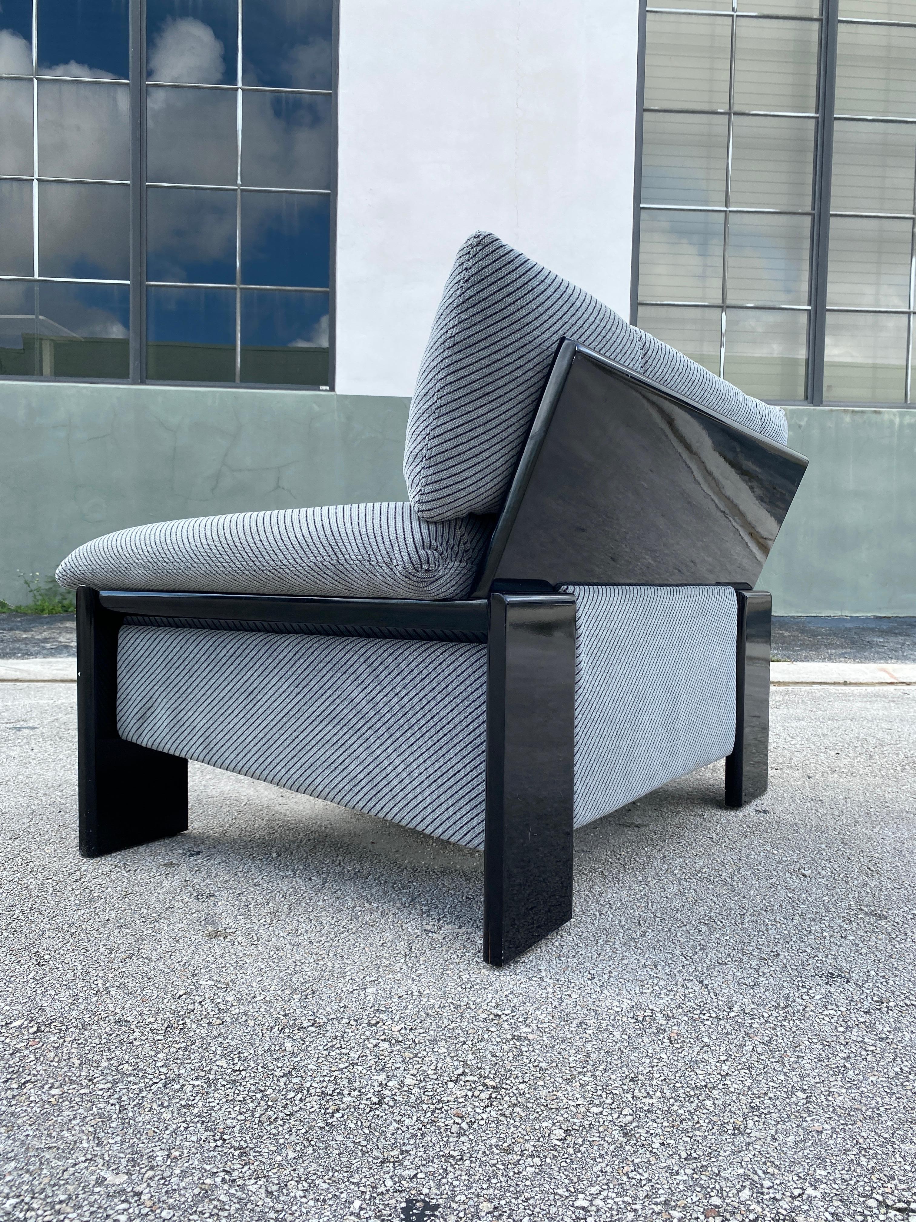 Post Modern Black Armchair in the Style of Sapporo 1