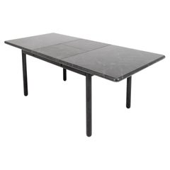 Post-Modern Black Faux-Marble Wood Dining Table