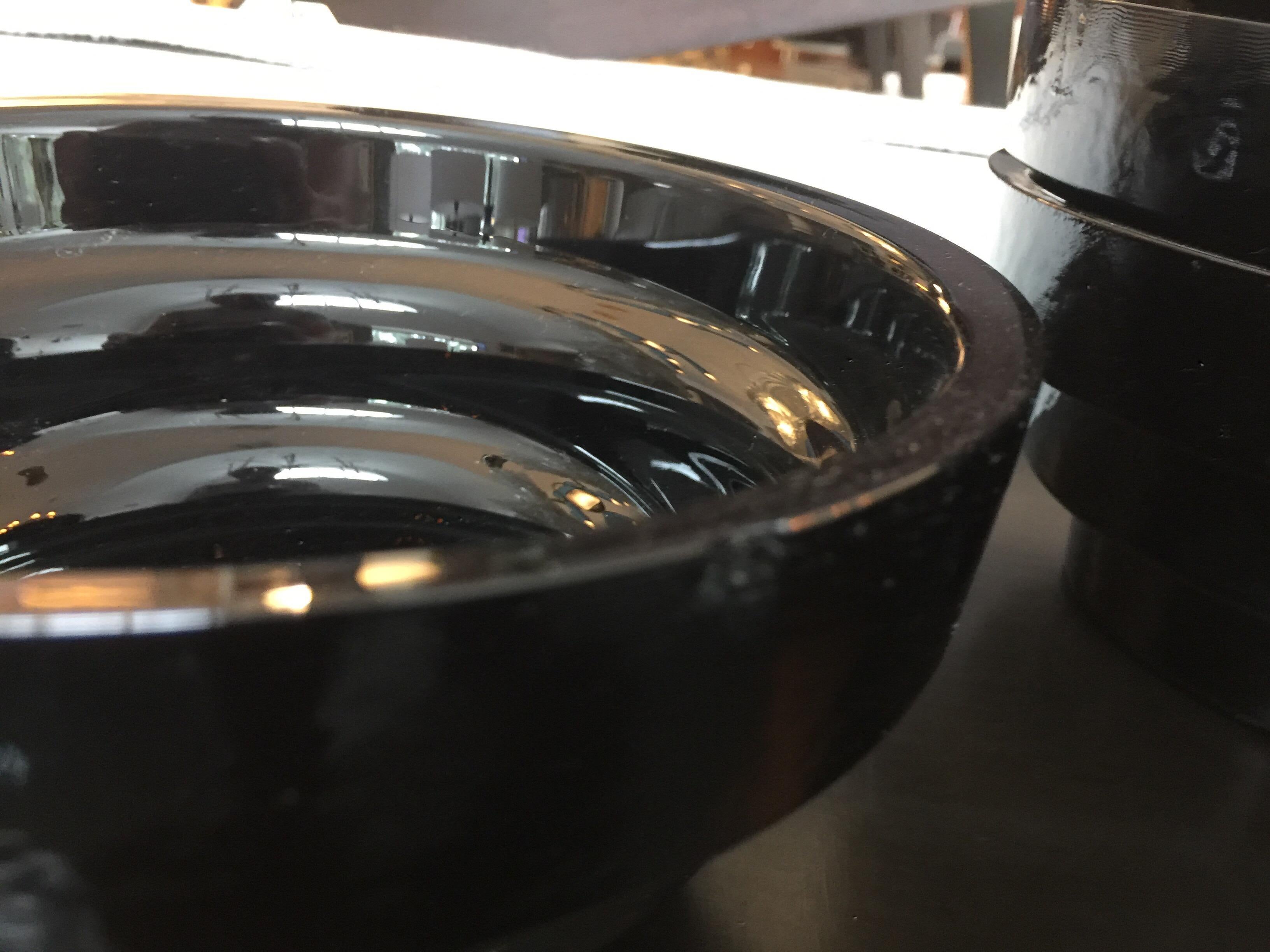 Ettore Sottsass Postmodern Black Glass Dinnerware Set 1