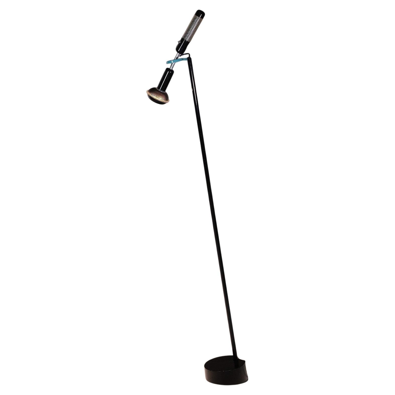 Post-Modern Post Modern Black Grip Floor Lamp By Achille Castiglioni For Flos, Italy 1980s For Sale