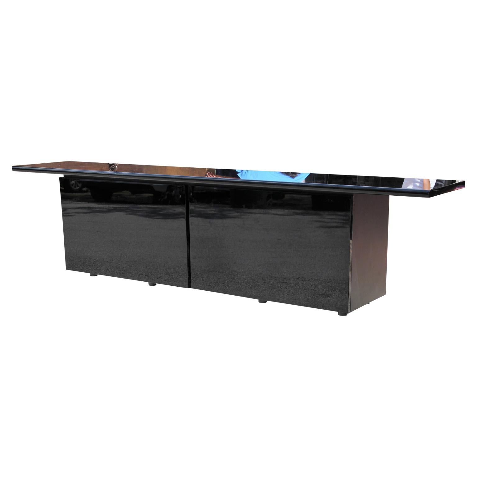 Modern Postmodern Black High Gloss Cabinet/ Sideboardfrom Acerbis International 