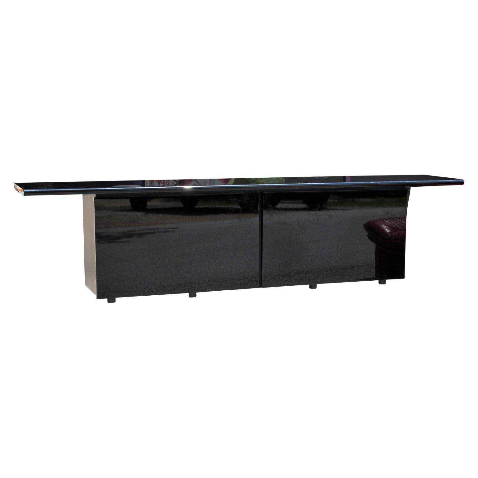 Postmodern Black High Gloss Cabinet/ Sideboardfrom Acerbis International 