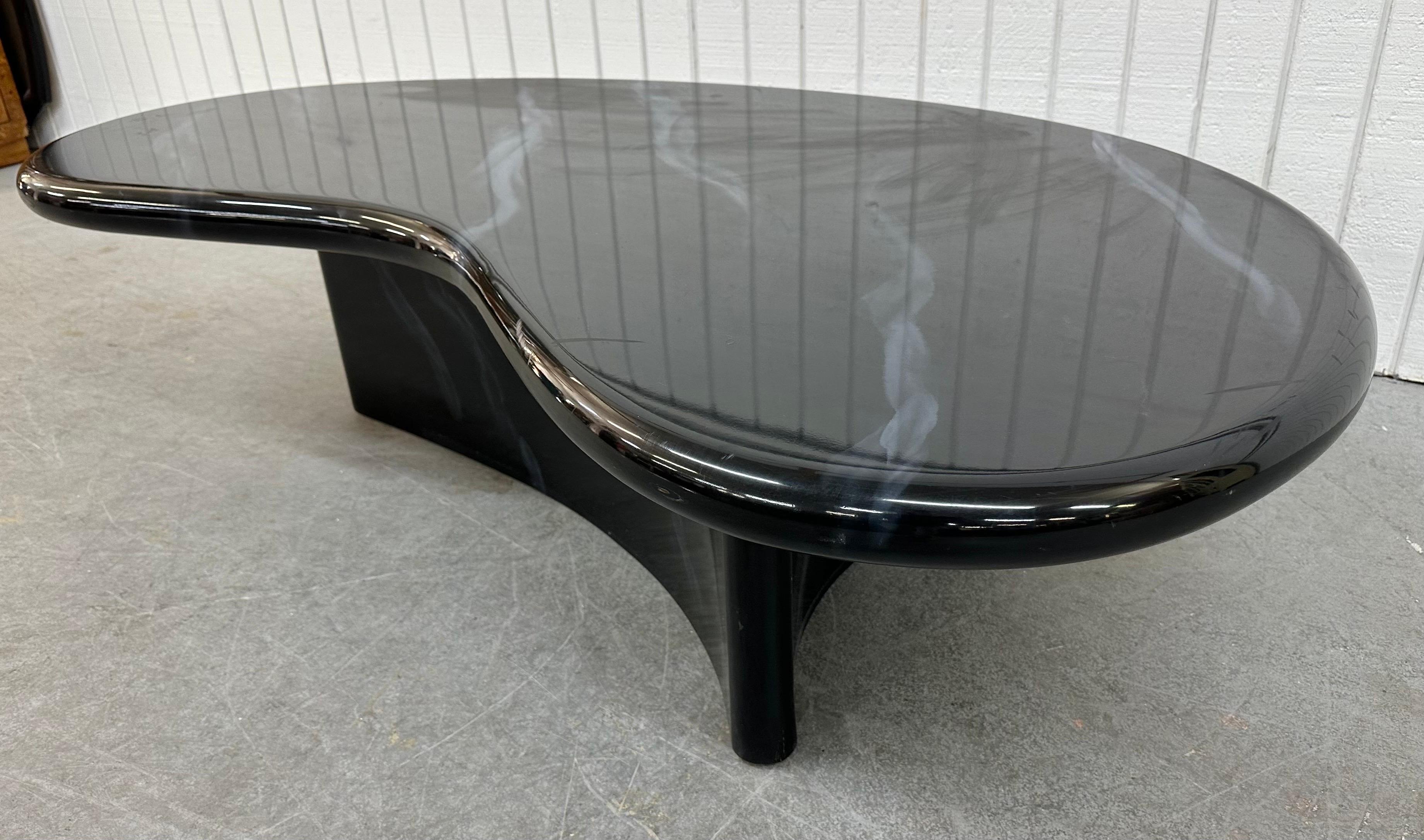 American Post-Modern Black Lacquered Coffee Table