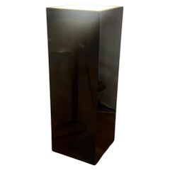 Post modern Black Laminate Lighted Pedestal Lamp