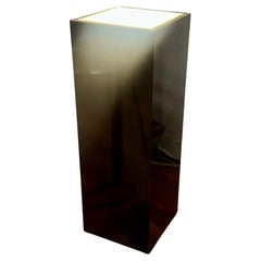 Post modern Black Laminate Lighted Pedestal Lamp