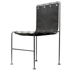 Post-Modern Black Leather Institutional Chair by Panorammma
