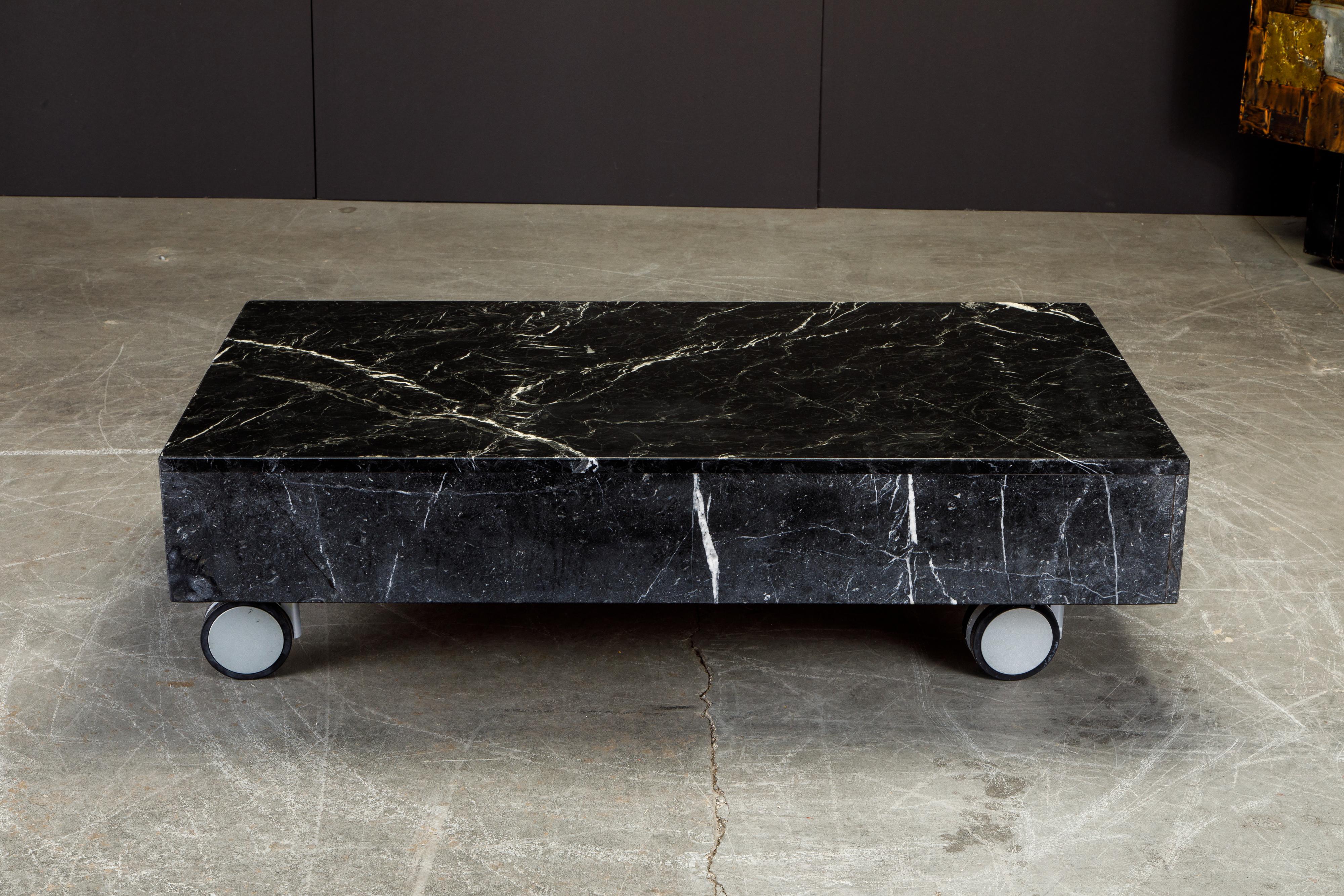 black marble rectangular coffee table