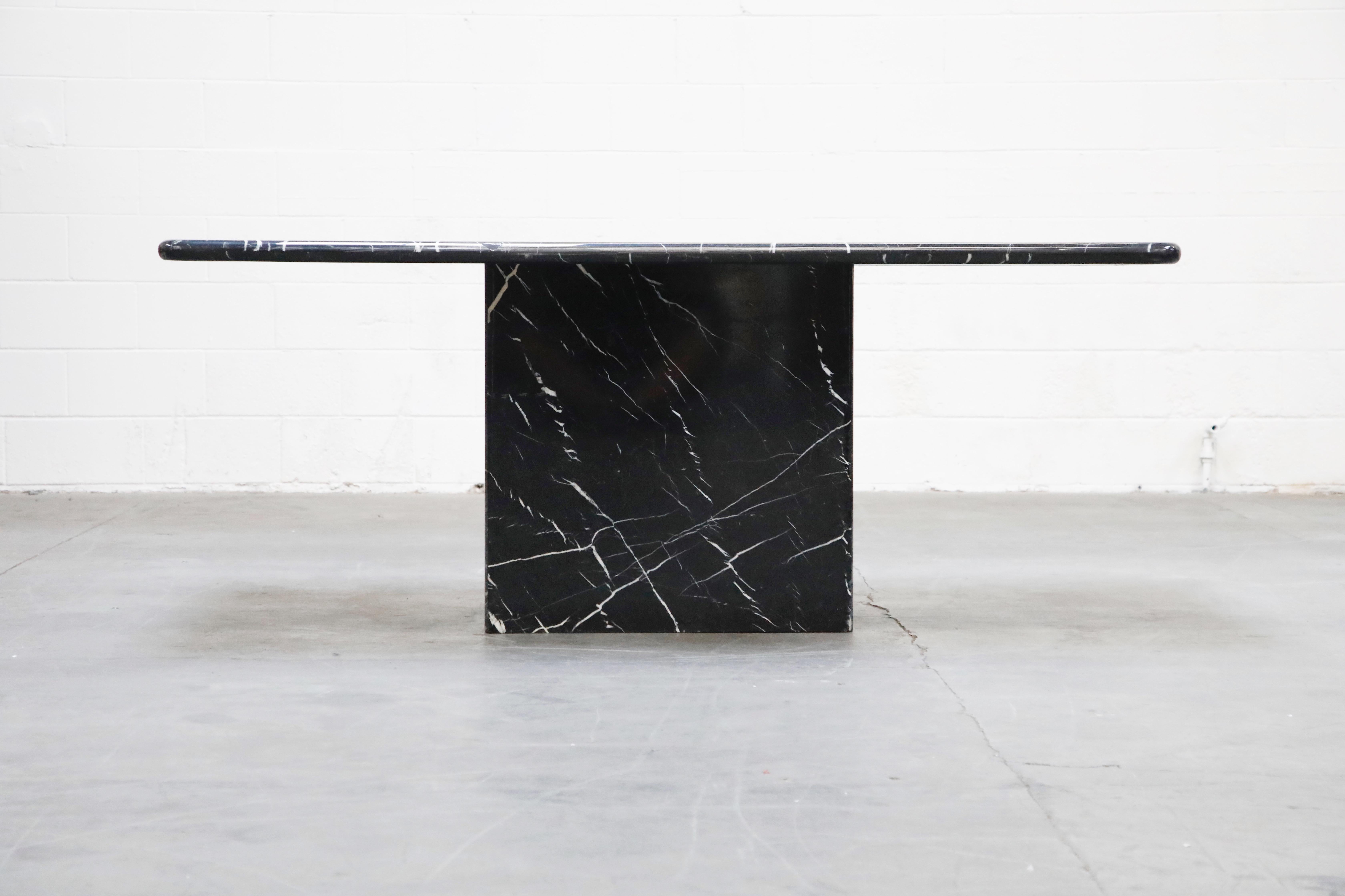 modern black marble dining table
