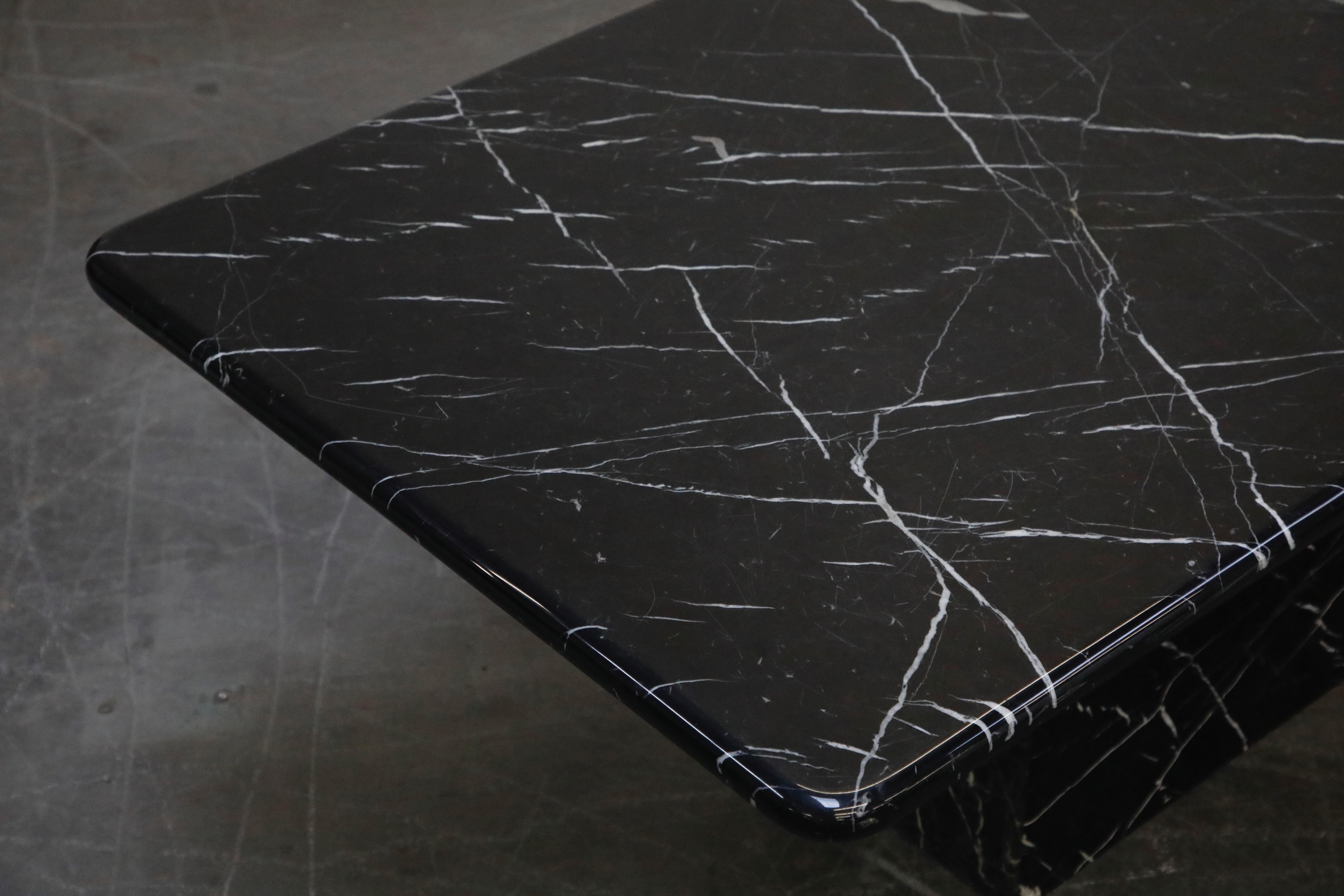 Late 20th Century Post-Modern Black Marble Rectangular Dining or Conference Table, circa 1980s