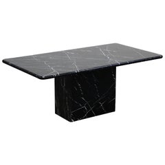 Post-Modern Black Marble Rectangular Dining or Conference Table, circa 1980s