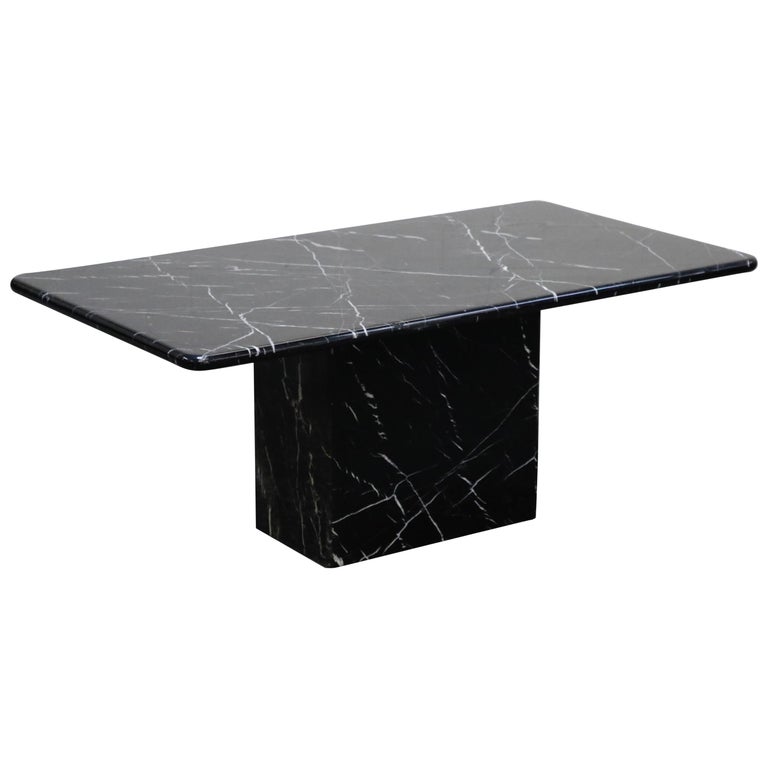 Post Modern Black Marble Rectangular Dining Or Conference Table Circa 1980s At 1stdibs