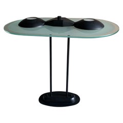 Post Modern Black Metal Glass Ceiling Lamp, Italy, 1990s
