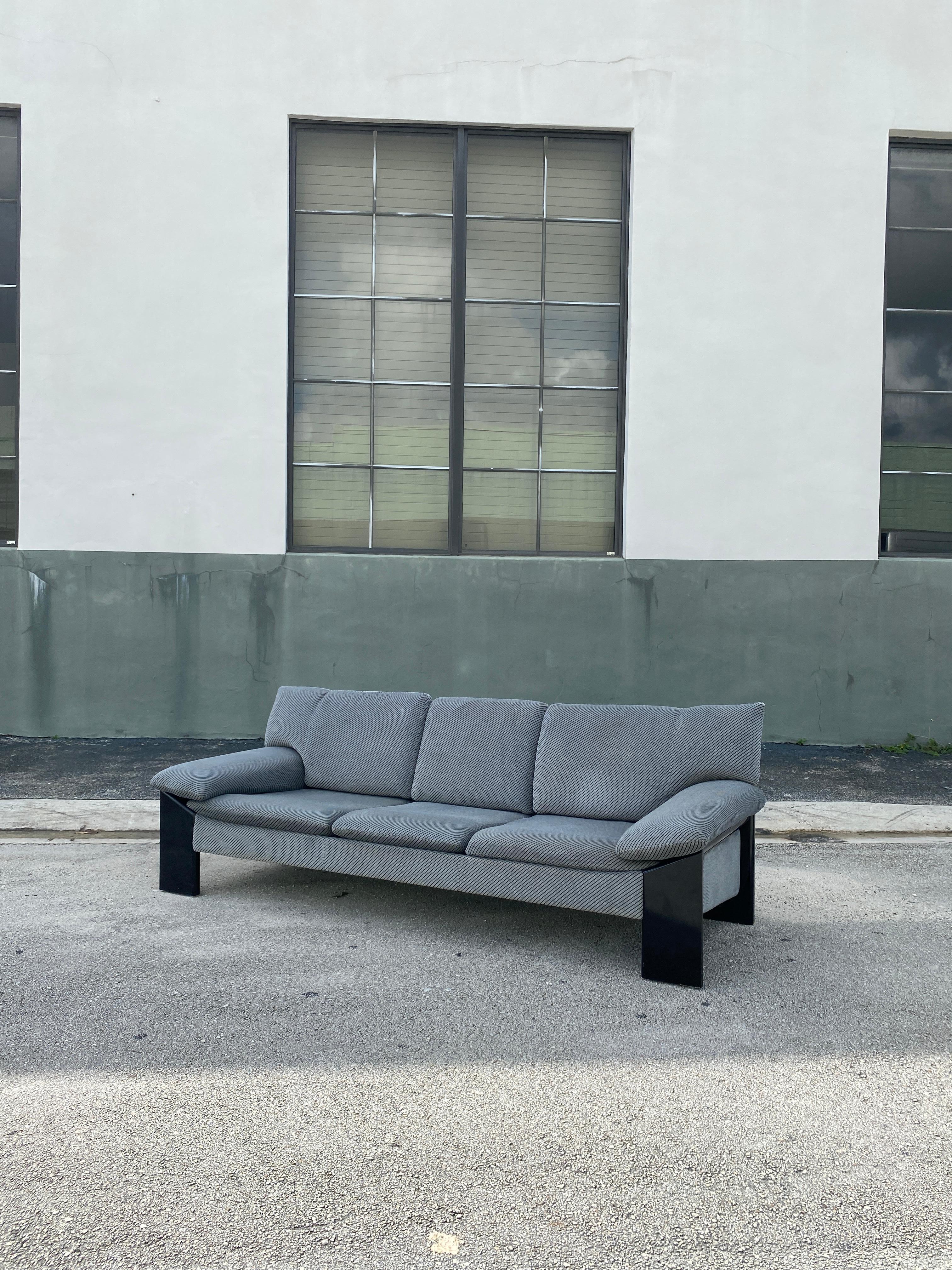 Post Modern Black Sofa in the Style of Sapporo For Sale 5
