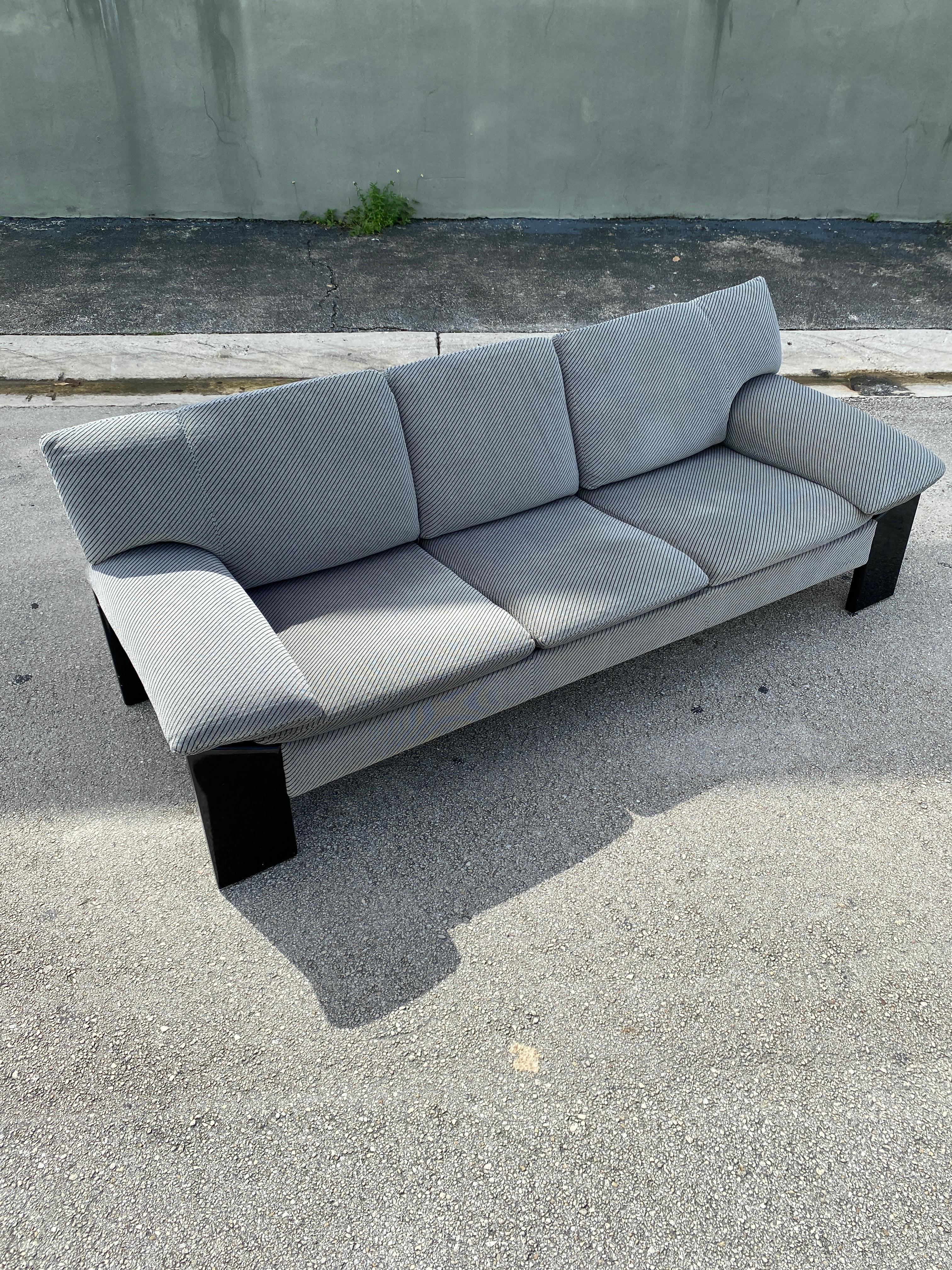 Post-Modern Post Modern Black Sofa in the Style of Sapporo For Sale