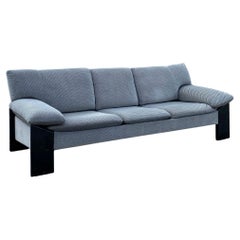 Vintage Post Modern Black Sofa in the Style of Sapporo