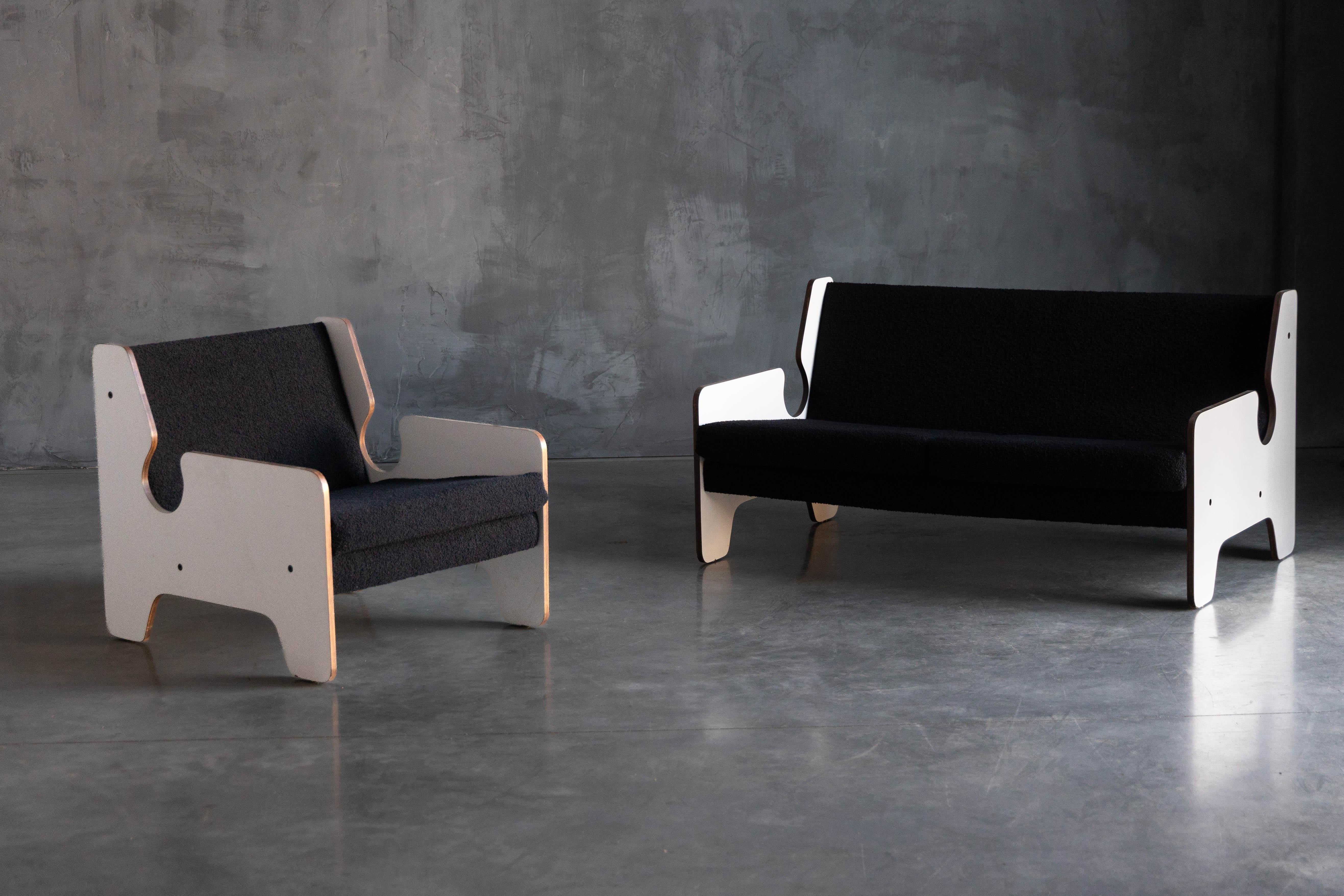 Post-Modern Black & White Lounge Chair, Italy, 1970s For Sale 13
