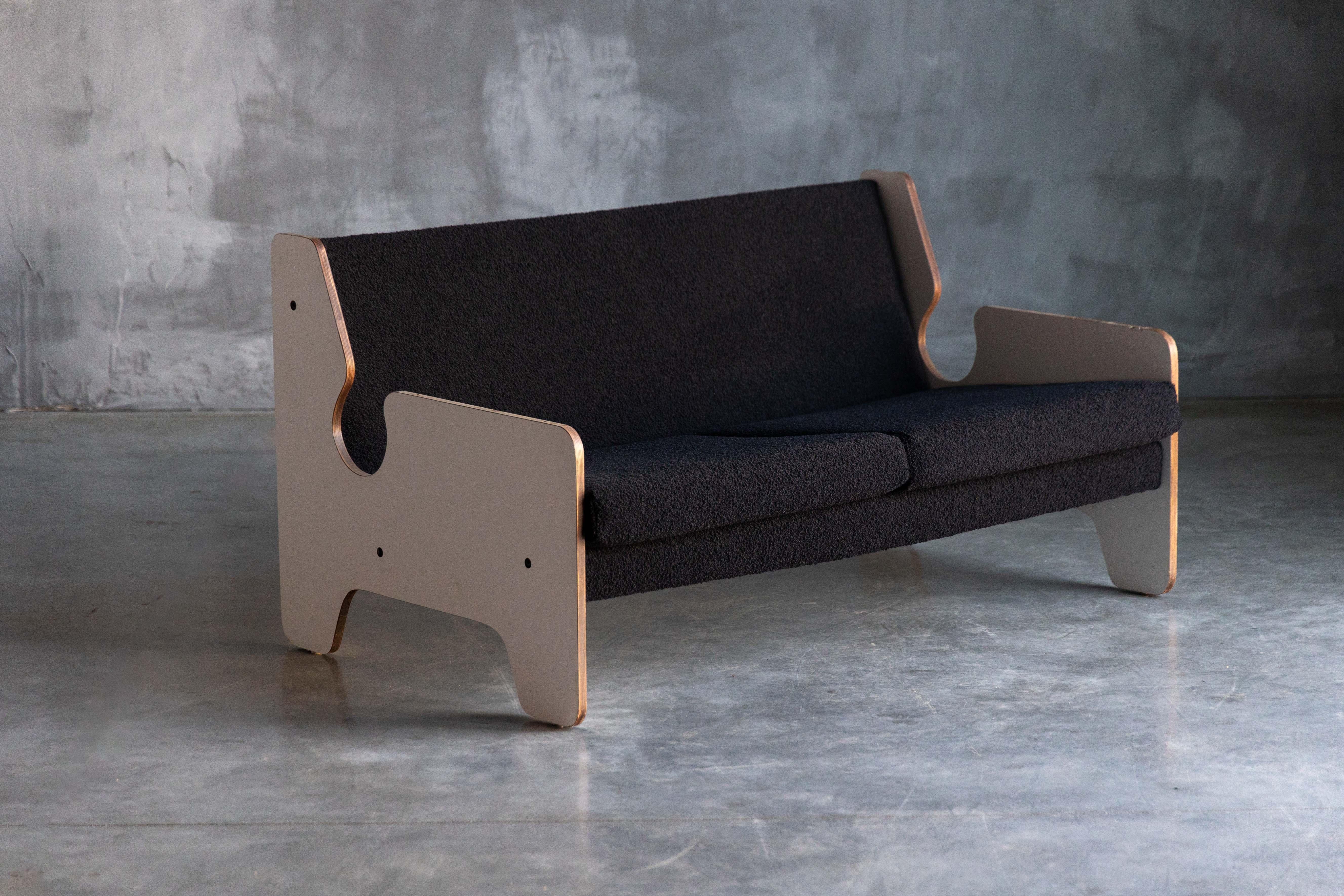 Postmodernes schwarz-weißes Zweisitzer-Sofa mit zwei Sitzen, Italien, 1970er Jahre im Angebot 9