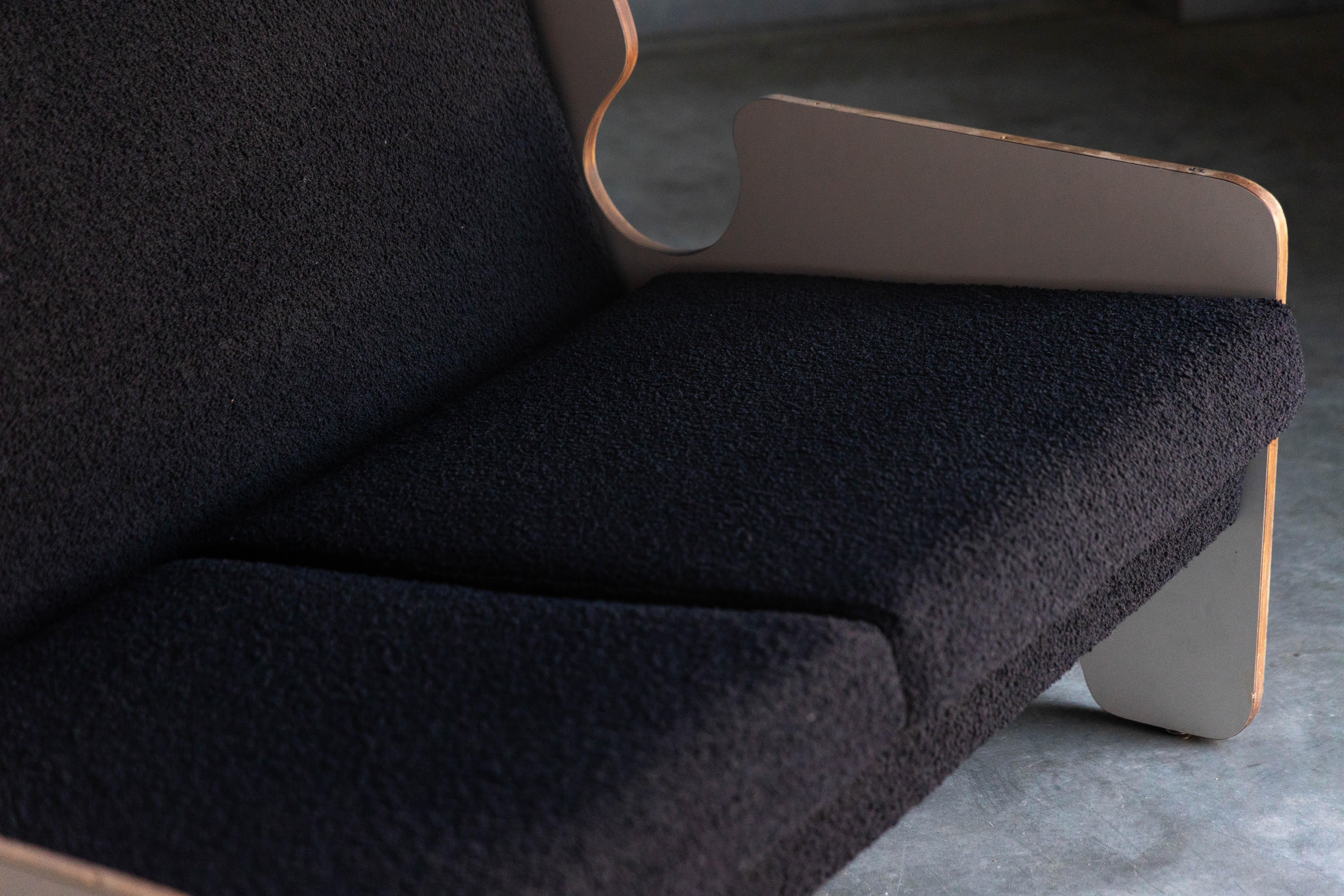 Postmodernes schwarz-weißes Zweisitzer-Sofa mit zwei Sitzen, Italien, 1970er Jahre im Angebot 10