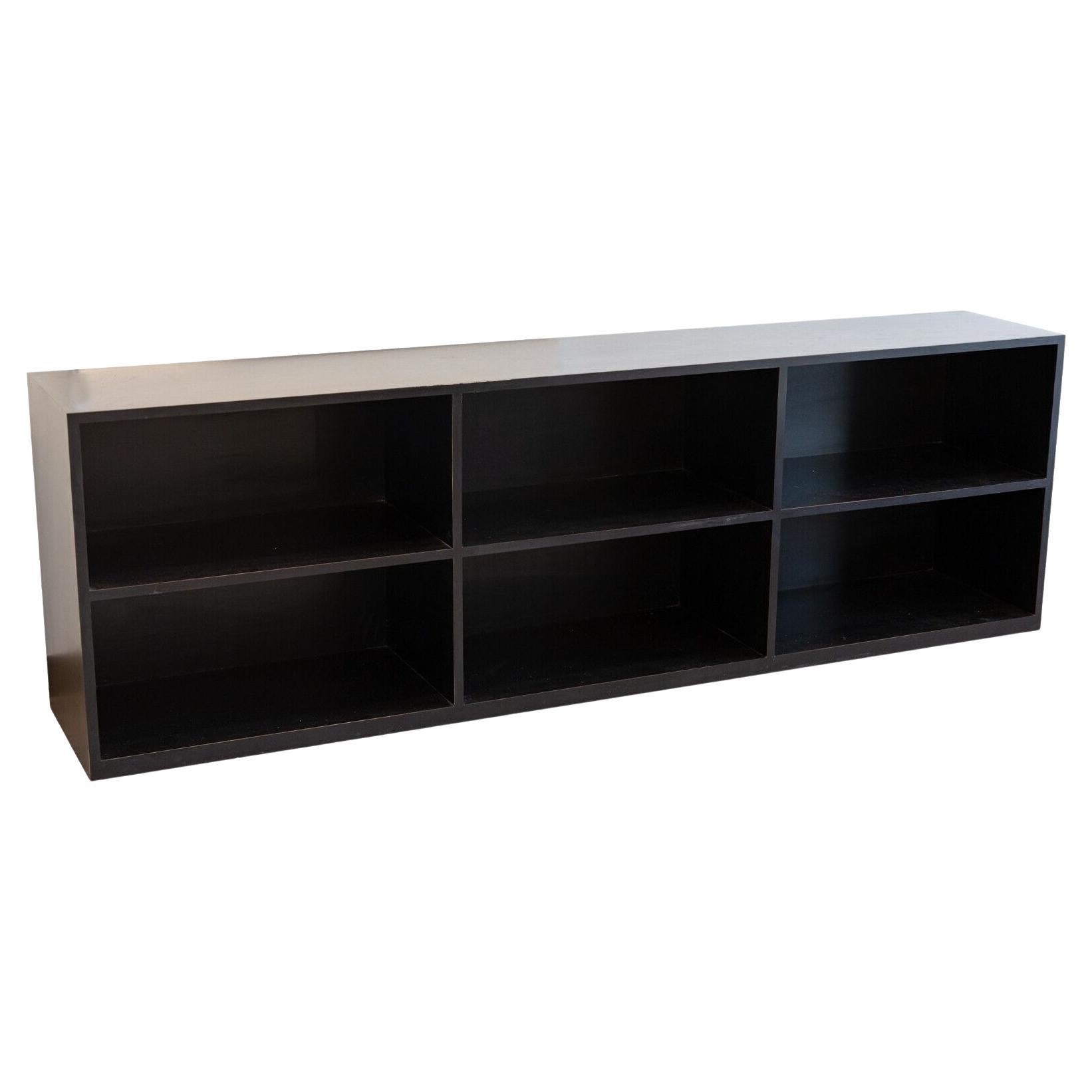 Post Modern Black Wood Modular Shelving Storage Unit For Sale