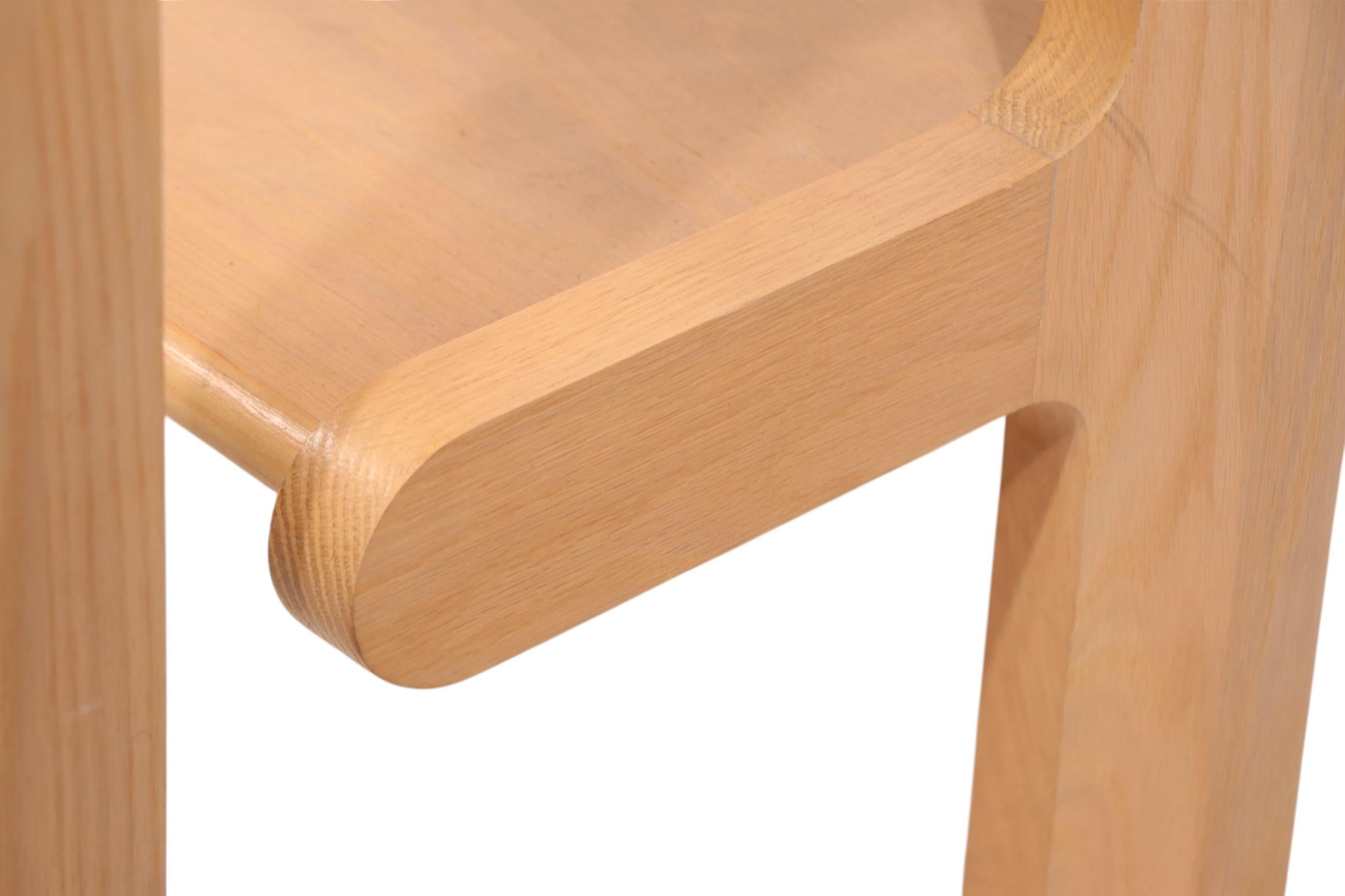 Post Modern Bleached Oak and Tinted Glass Console Table by Lou Hodges c. 1980's For Sale 12