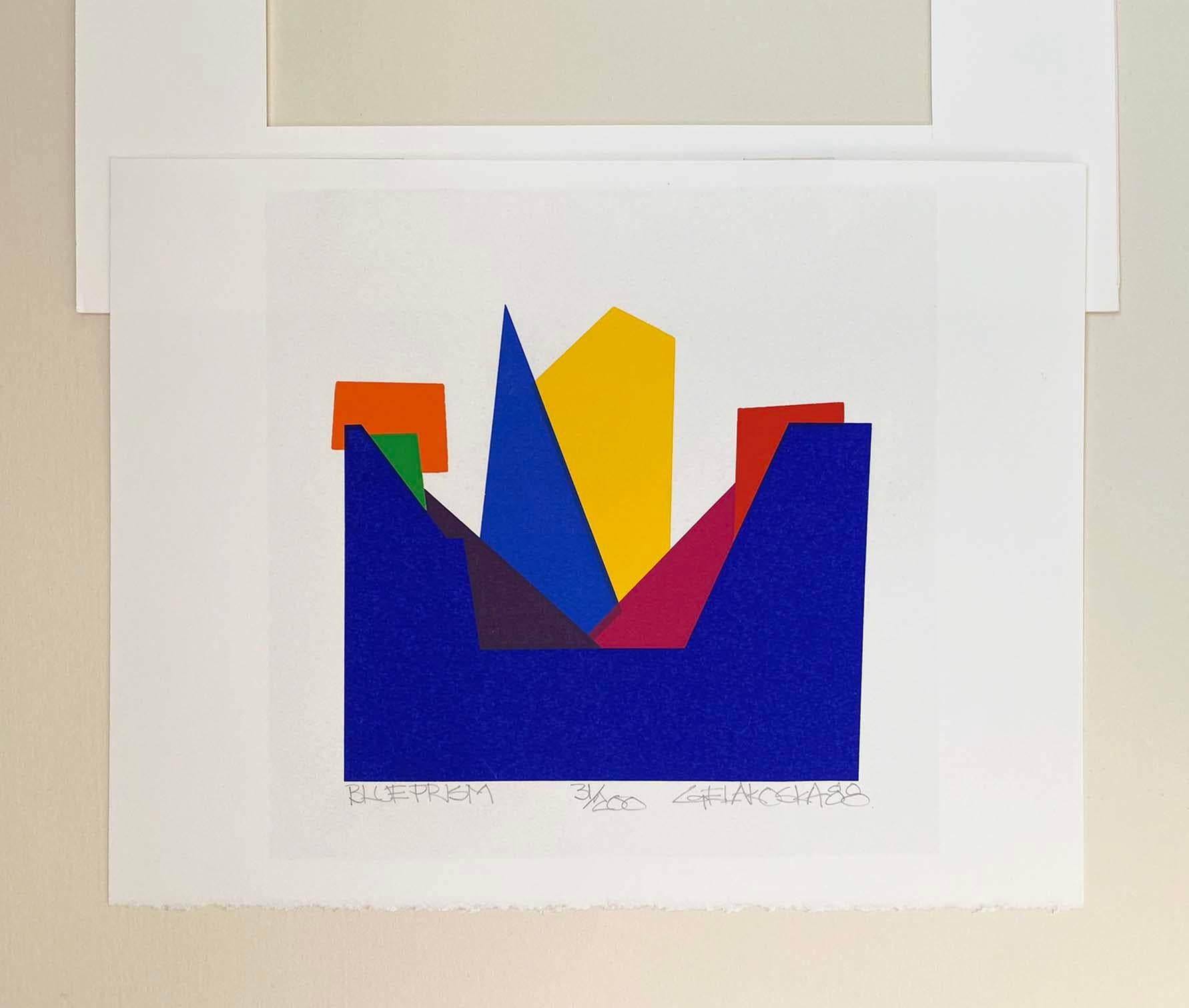 This is a very bold, graphic and visually-arresting serigraph titled 