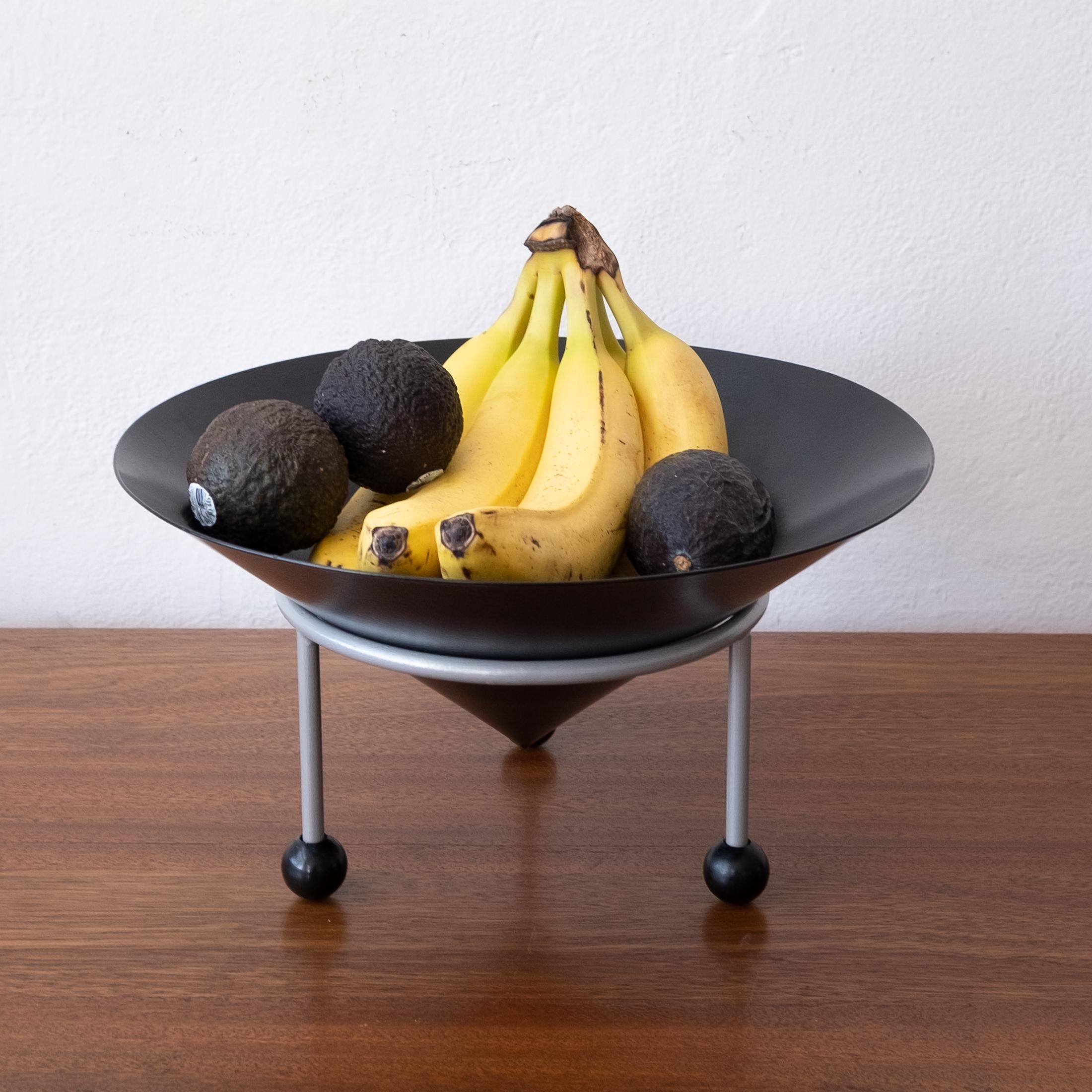 Postmodern fruit bowl by Christian Duc, 1981. France.

Christian Duc (Ngo Quang Duc) was born in 1947 in Vietnam. When he was a child he moved to France and studied literature at the Paris VIII University then design in Berlin.  His pieces have been