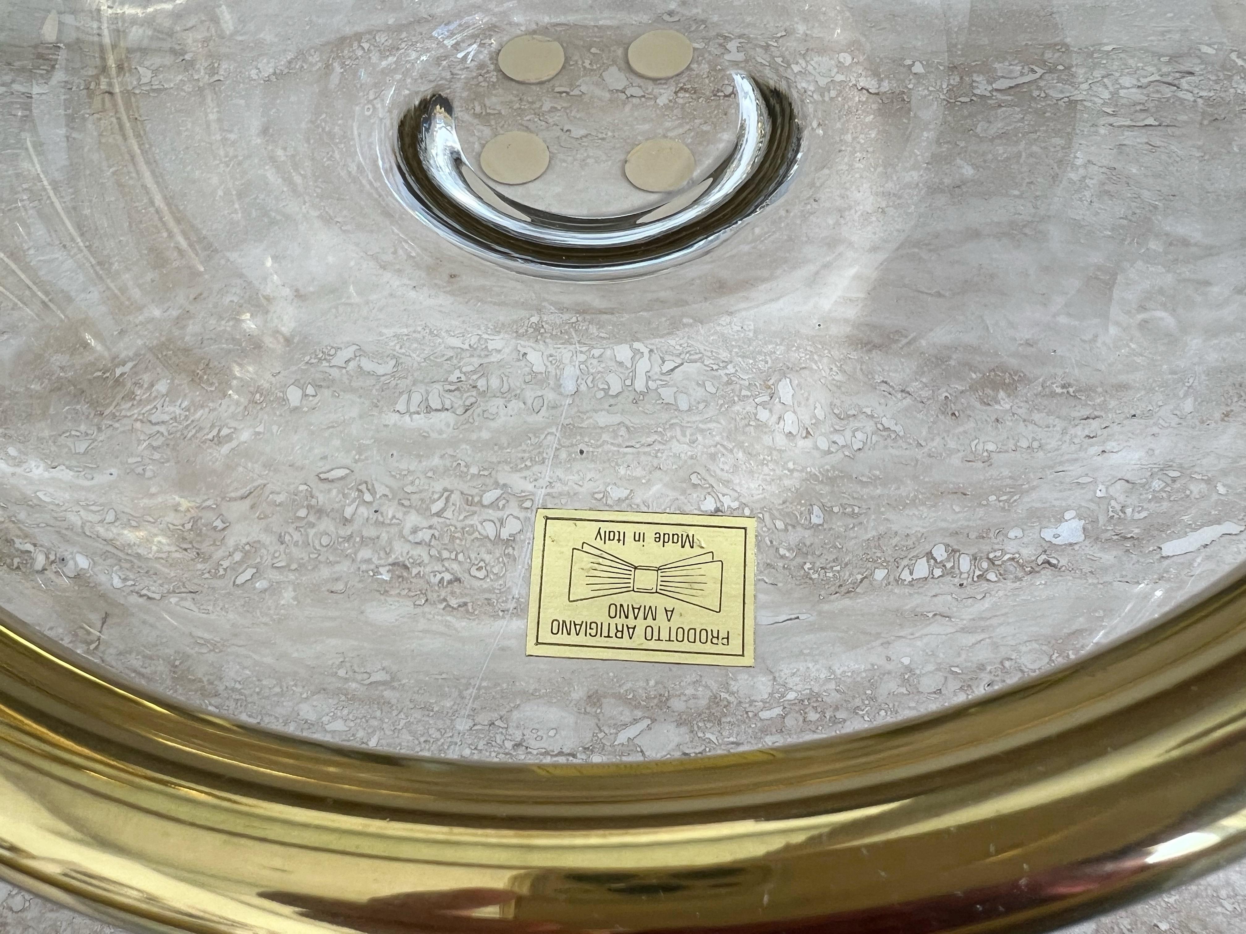 Centro de mesa postmoderno de latón y cristal EG Cody en venta 2