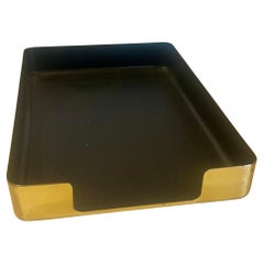 Post-Modern Brass Desk Letter Tray By McDonald Products 1970's