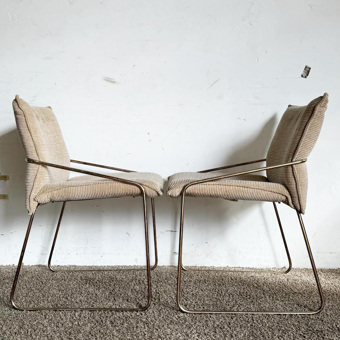 Italienische Esszimmerstühle aus lackiertem Metall aus Messing von Otto Gerdau Co. - Satz von 4 im Zustand „Gut“ im Angebot in Delray Beach, FL
