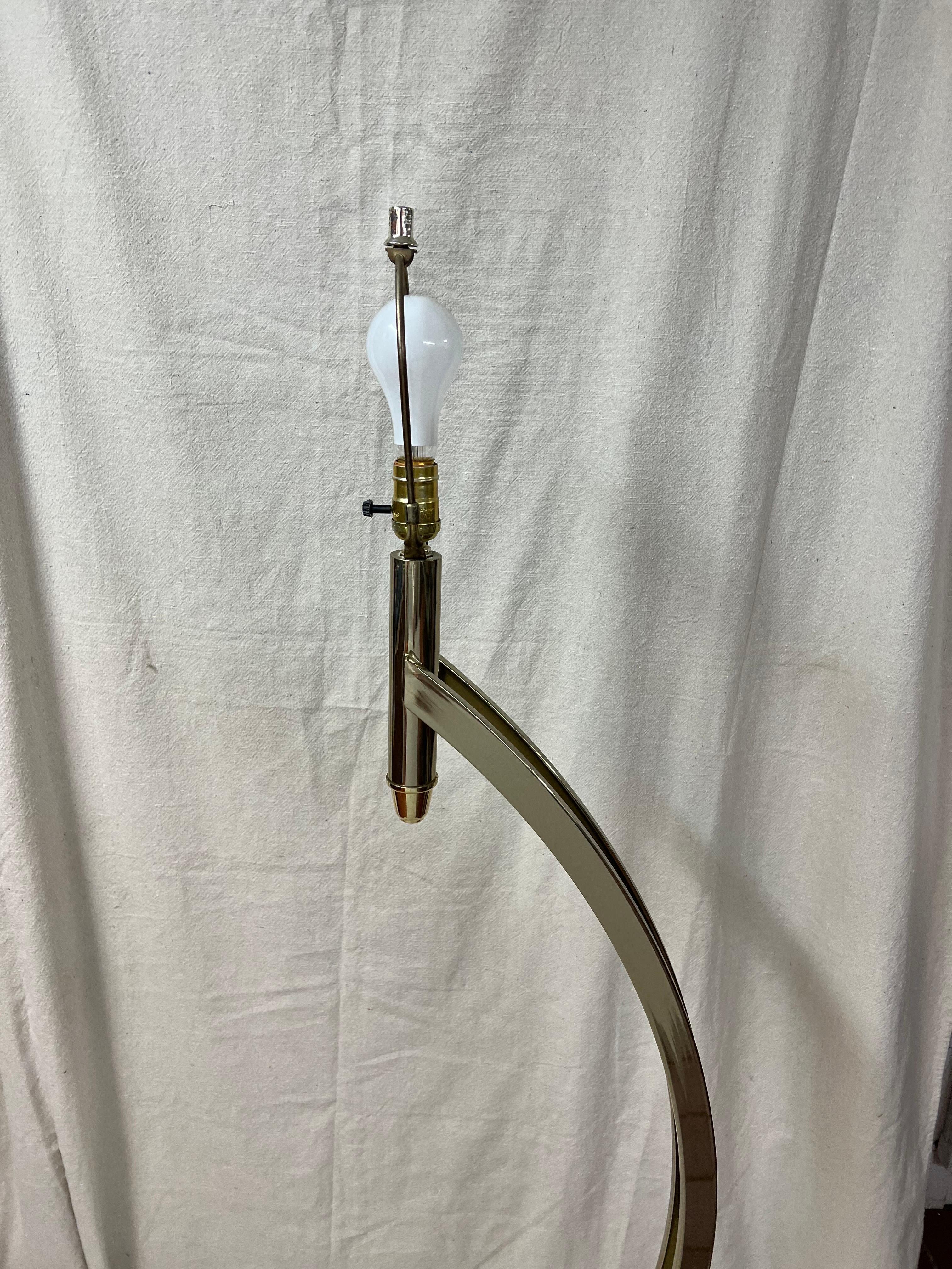 Post Modern Brass Floor Lamp In Good Condition For Sale In Redding, CT