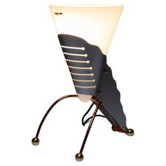 Post Modern Brass Incamiciato Glass Table Lamp by Studio Italia Design, 1980s