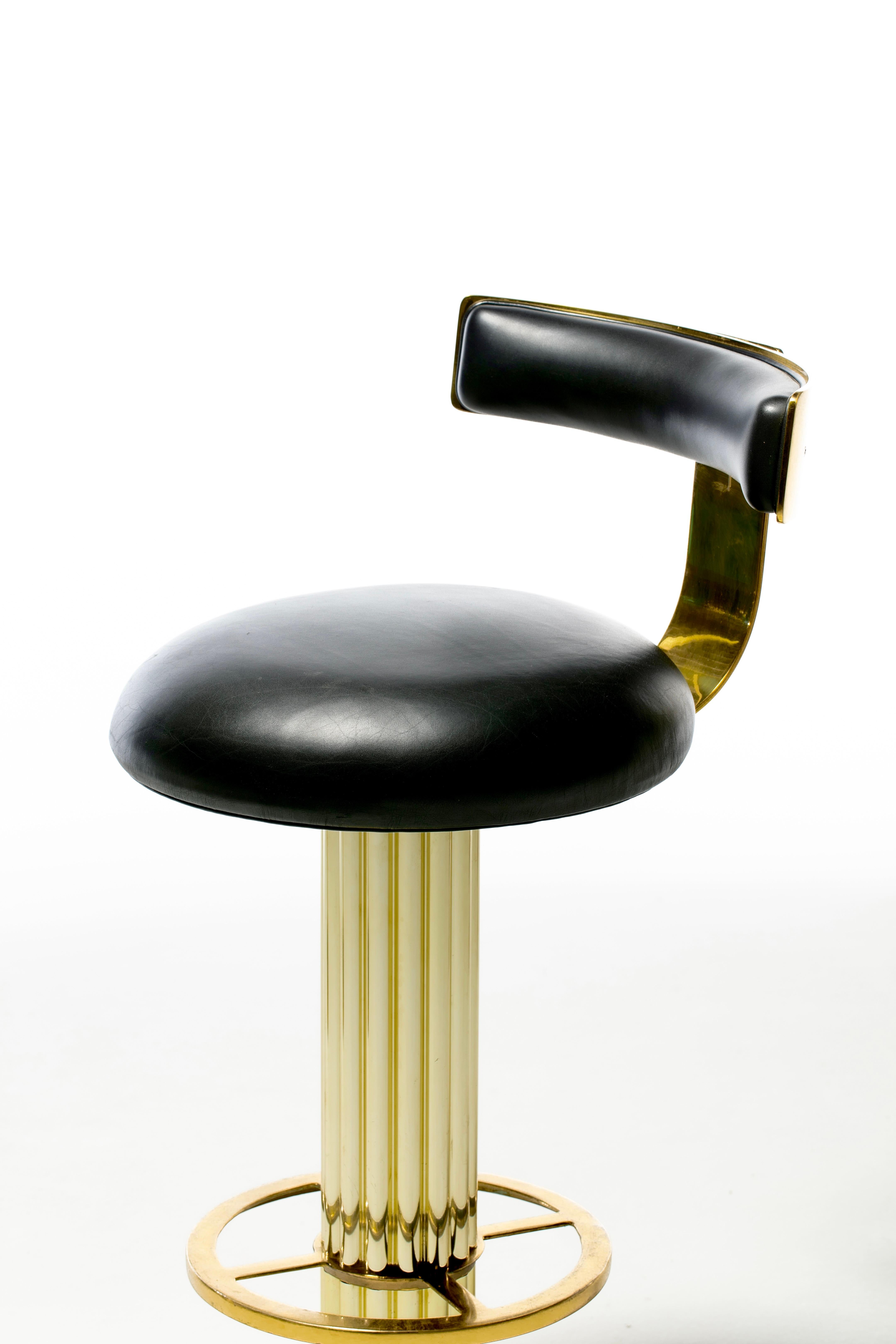 Post Modern Brass Swivel Bar Stools by Design for Leisure c. 1980 4