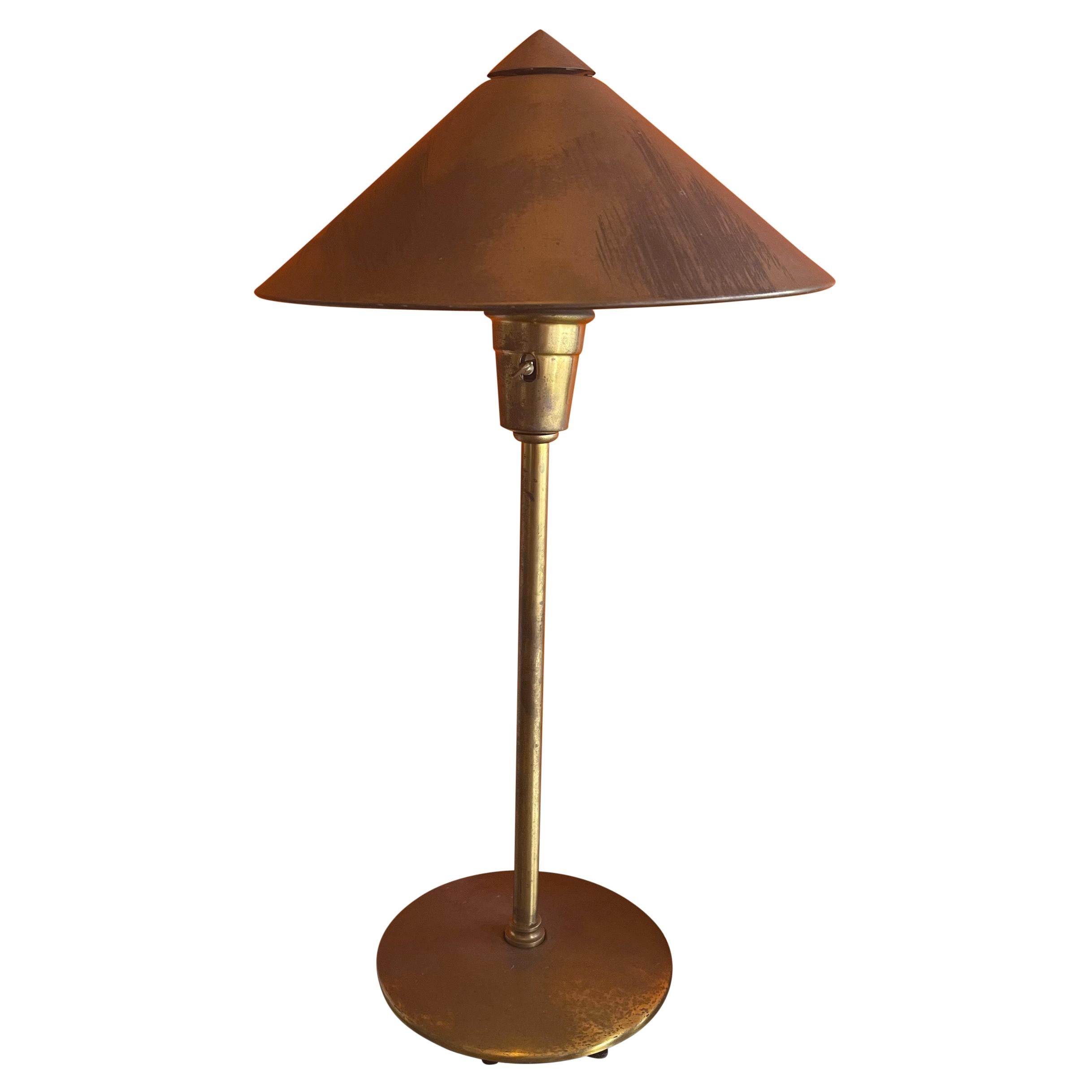 Post Modern Brass Table Lamp With, Modern Antique Brass Table Lamp Shades