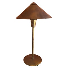 Retro Post-Modern Brass Table Lamp with Brass Shade