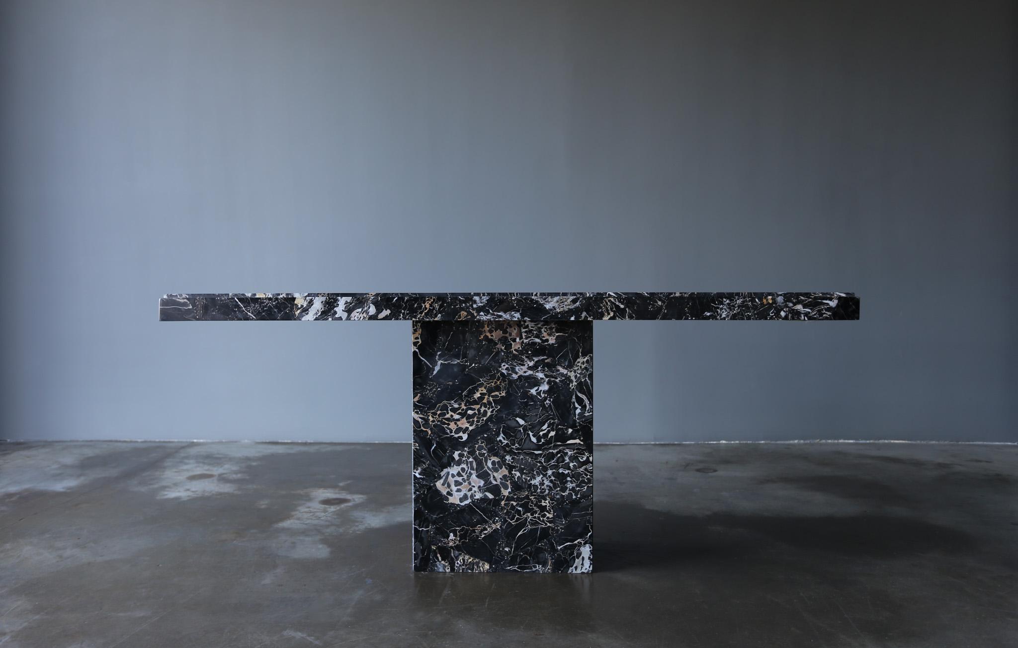 20th Century Post-Modern Breccia Marble Console Table, Italy, c.1980 For Sale