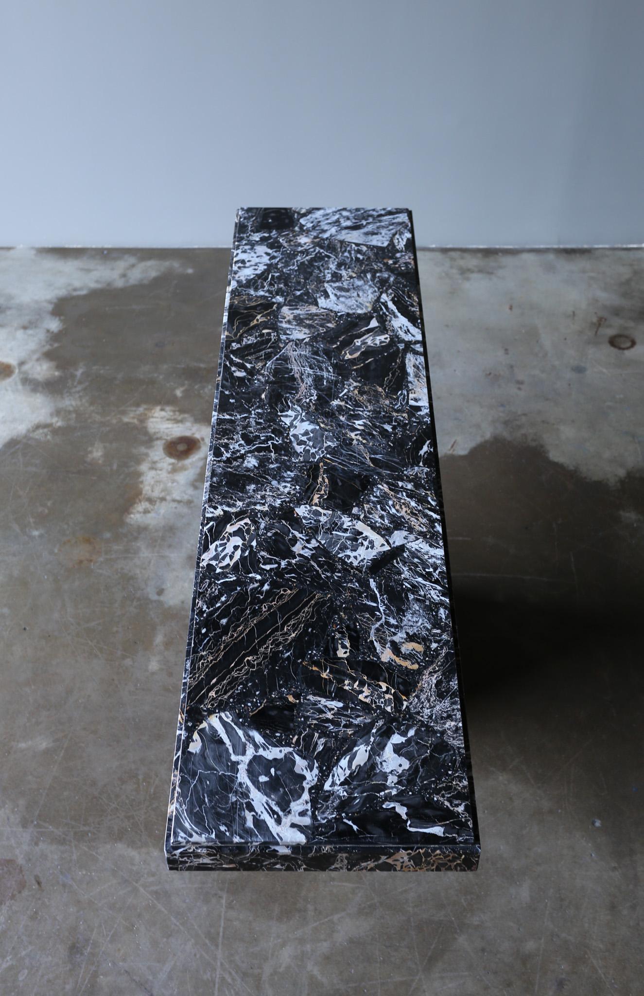 Post-Modern Breccia Marble Console Table, Italy, c.1980 For Sale 1