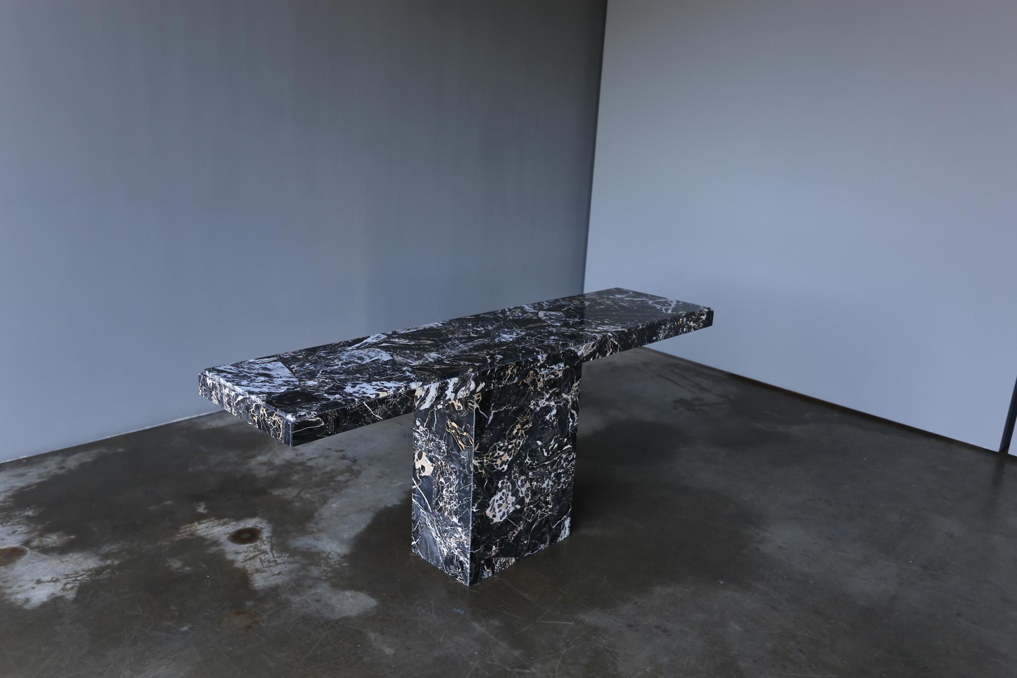 Post-Modern Breccia Marble Console Table, Italy, c.1980 For Sale 2