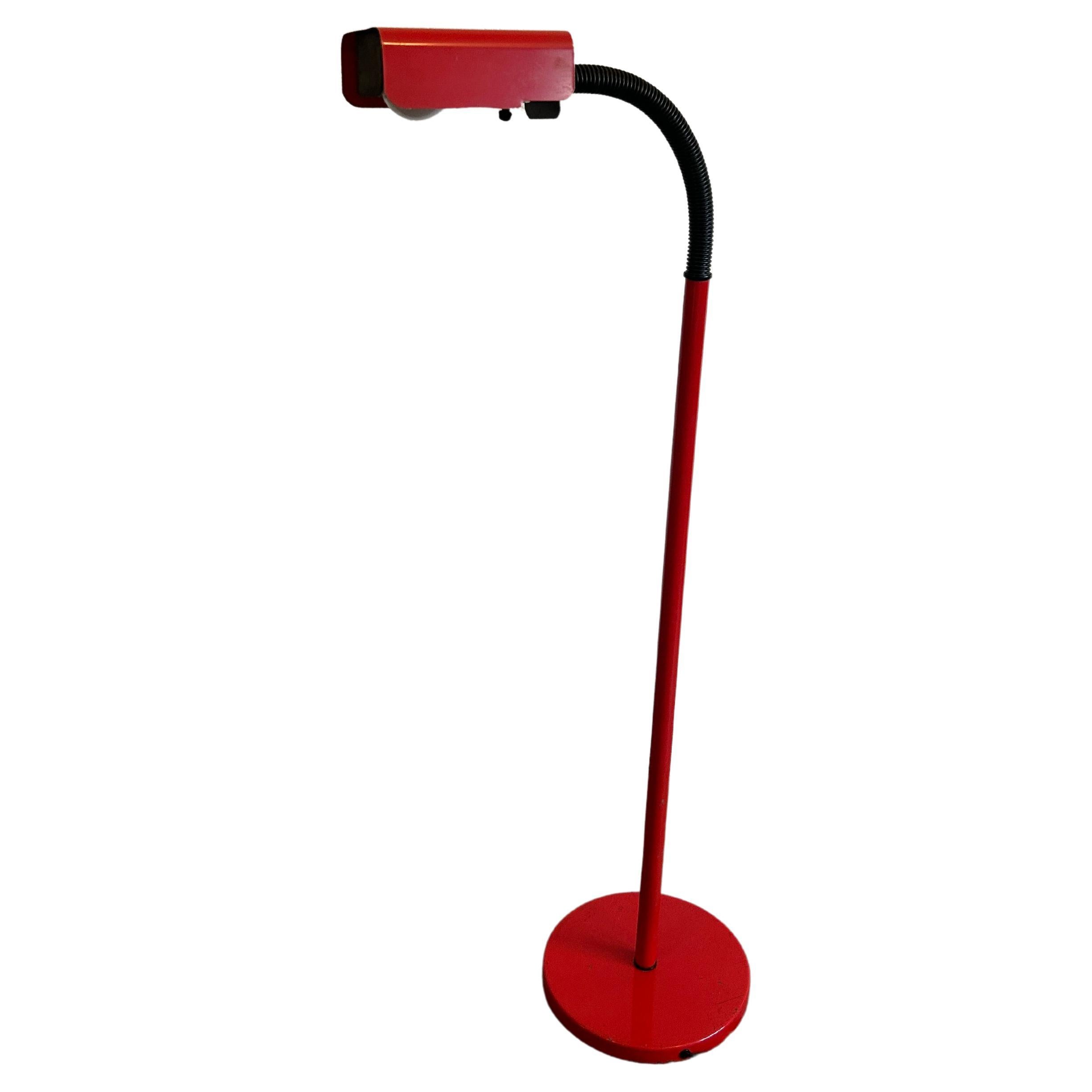 Post Modern Bright Red flexible neck floor lamp  For Sale