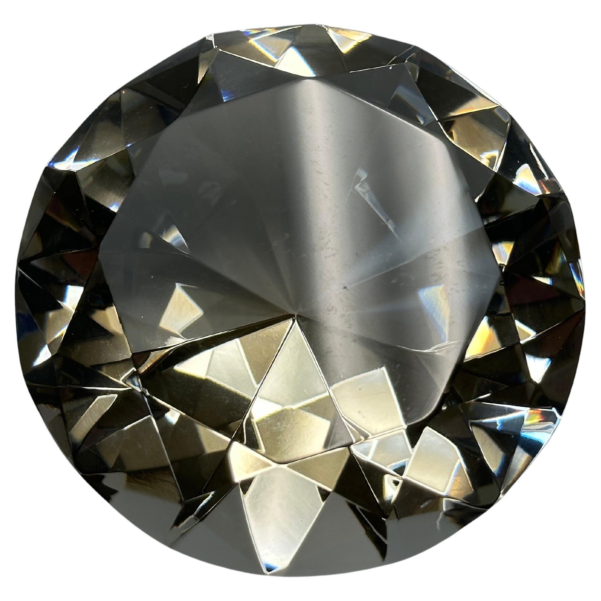 American Post-Modern, Brilliantly Cut Diamond Shaped Art Glass Paperweight / Sculpture For Sale