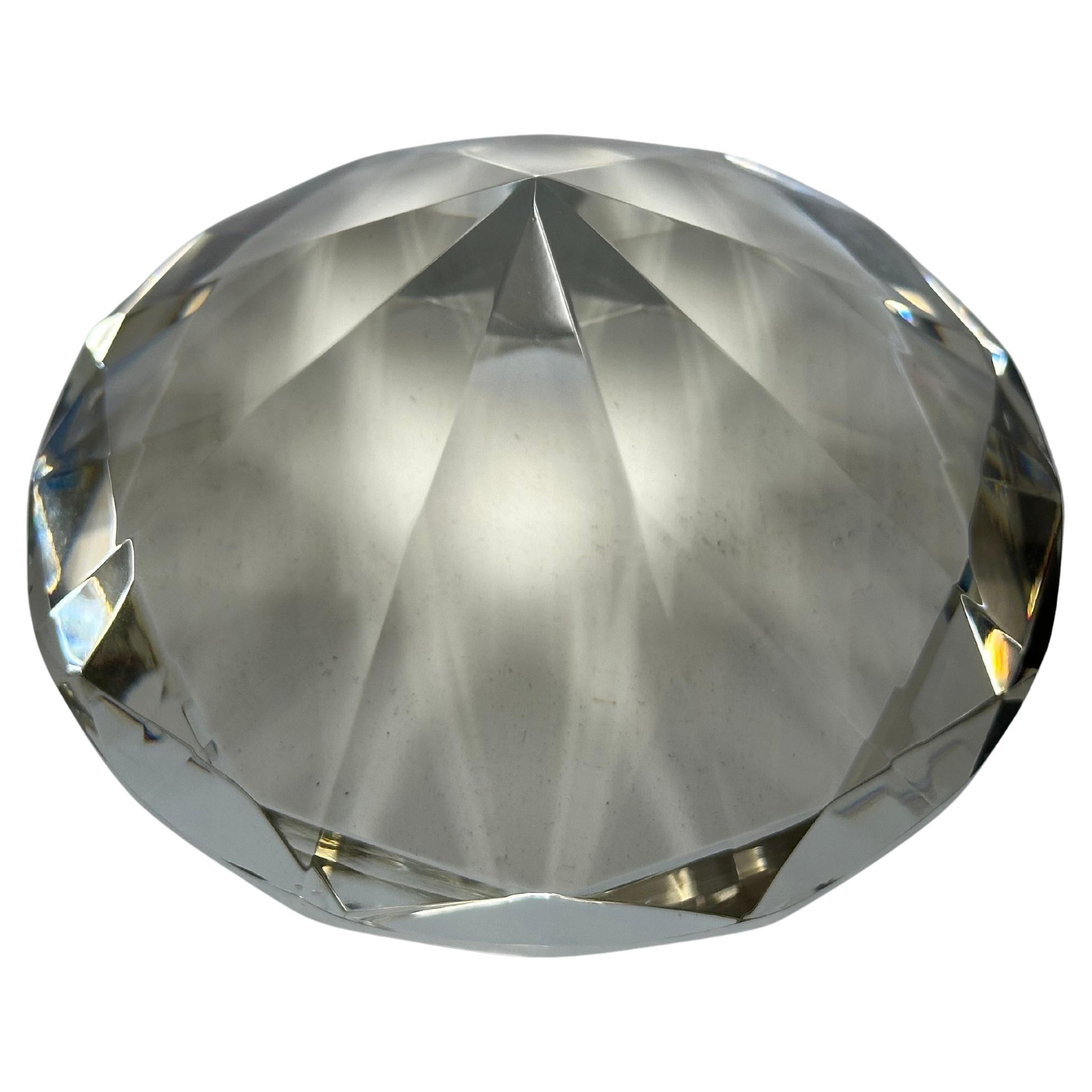 20th Century Post-Modern, Brilliantly Cut Diamond Shaped Art Glass Paperweight / Sculpture For Sale