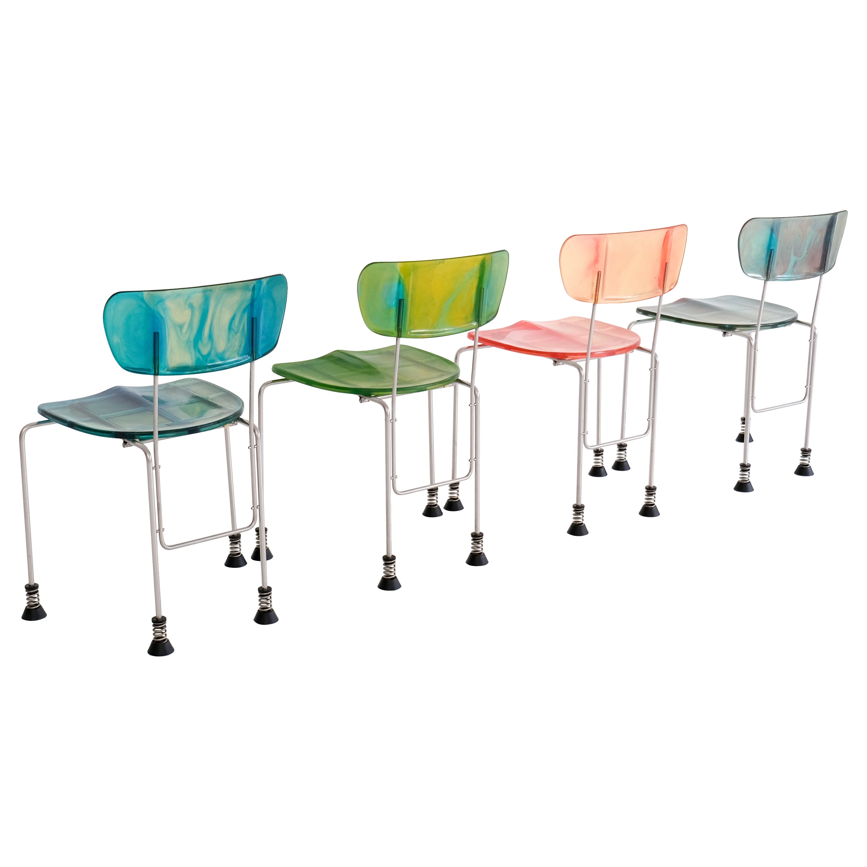 post-modern broadway chair by gaetano pesce for bernini, 1993, set of 4